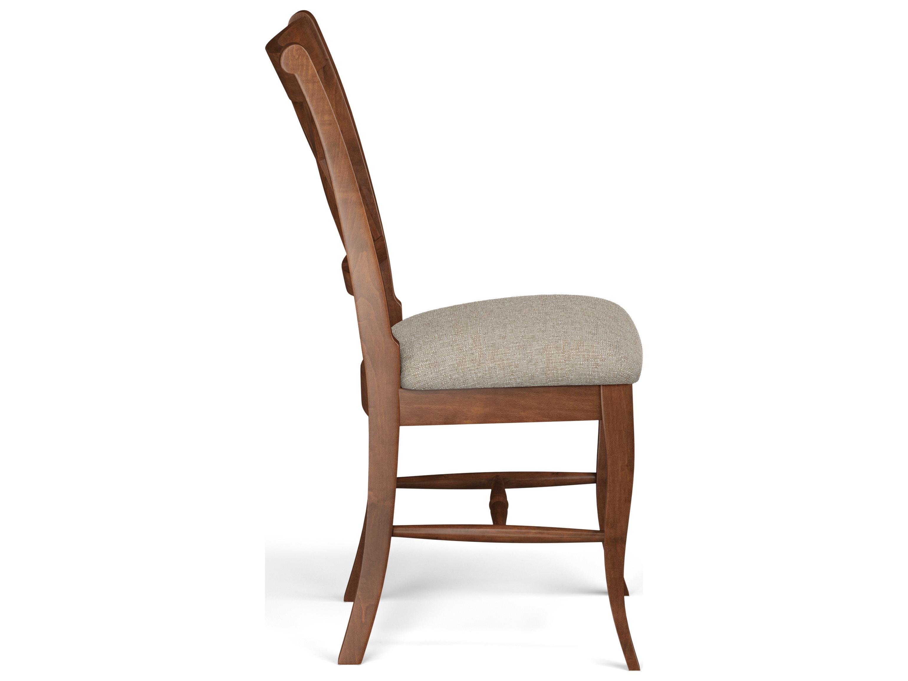 Saloom Emma Beech Wood Beige Upholstered Armless Dining Chair