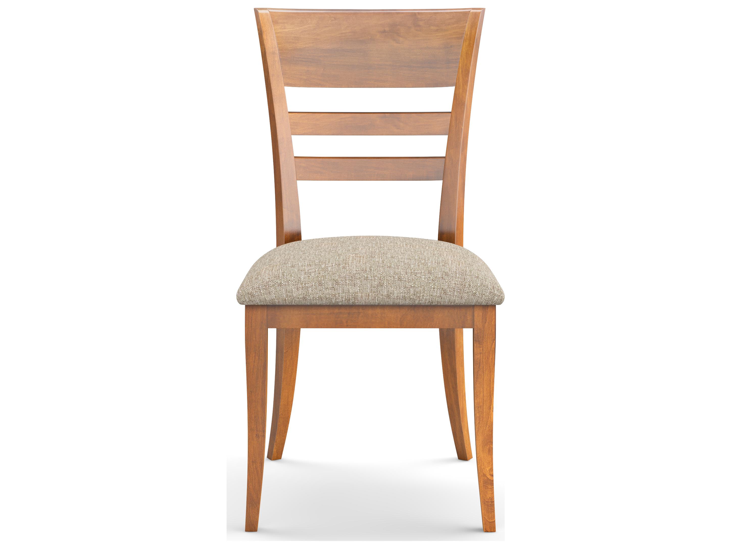Saloom Sophia Beech Wood Beige Upholstered Armless Dining Chair