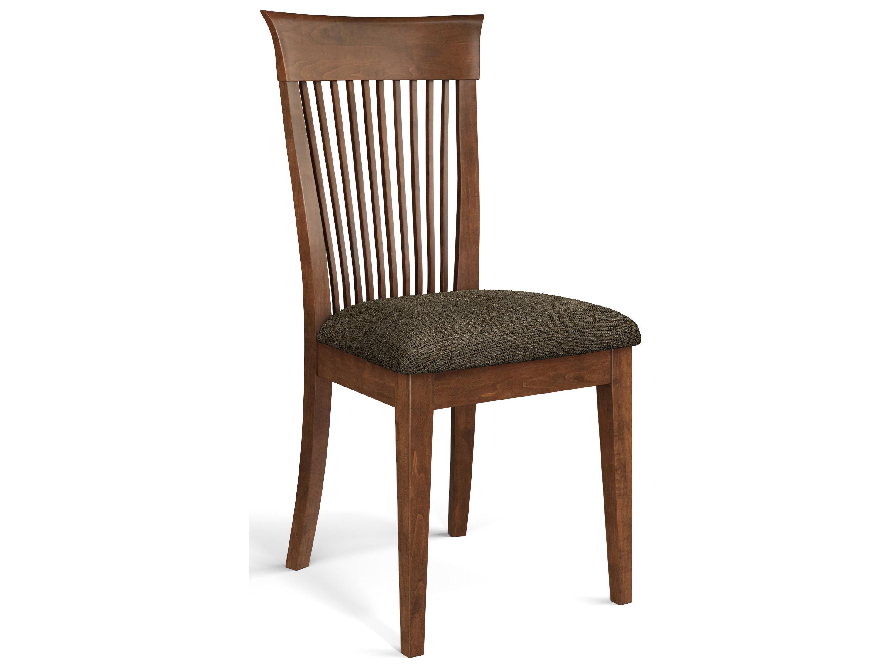 Saloom Lewis Beech Wood Brown Upholstered Armless Dining Chair