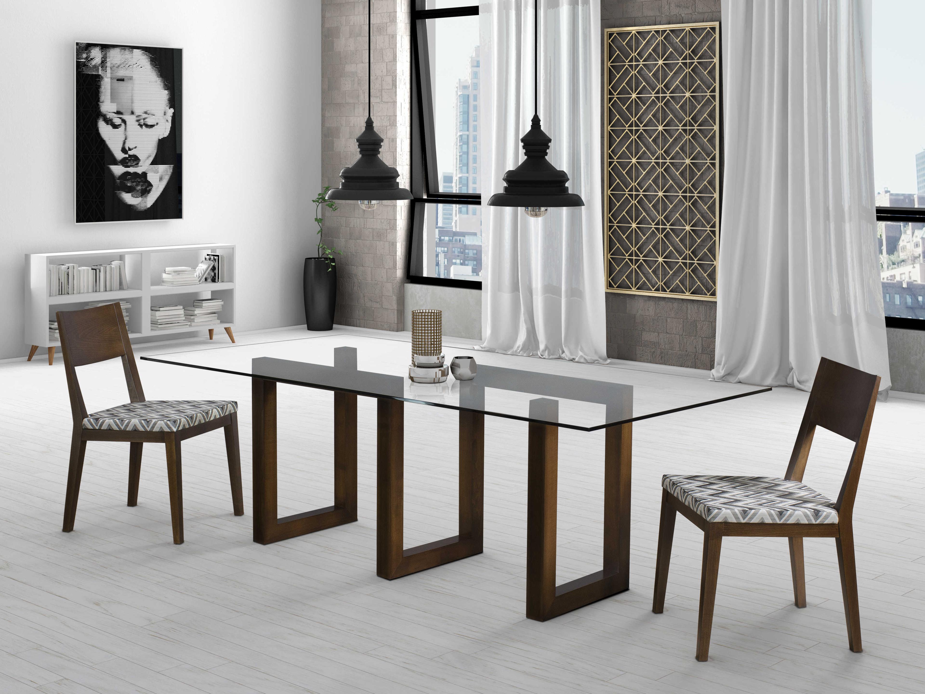 Saloom Peter Francis Rectangular Glass Dining Table