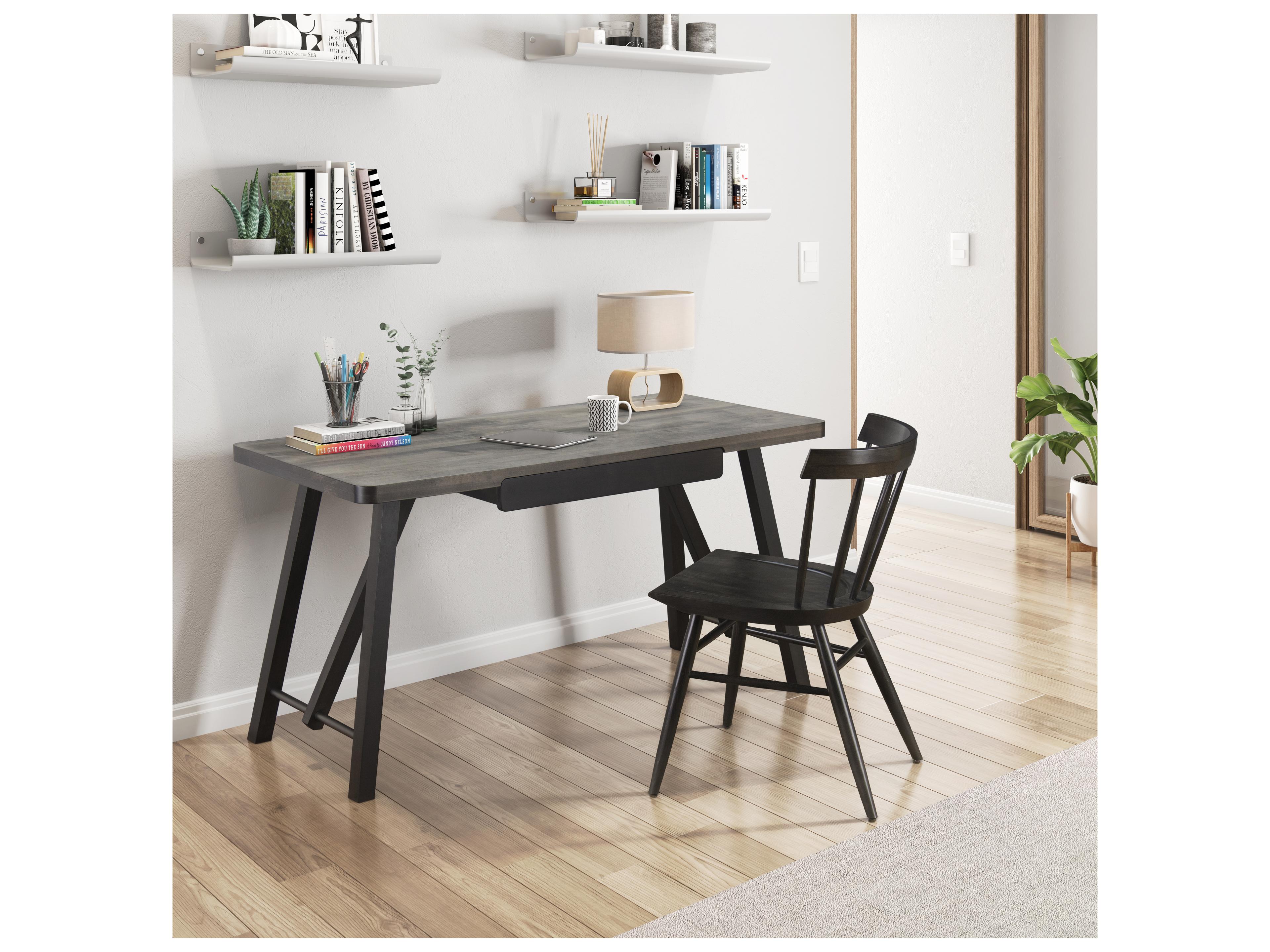 Saloom Noah Beech Wood Black Armless Dining Chair