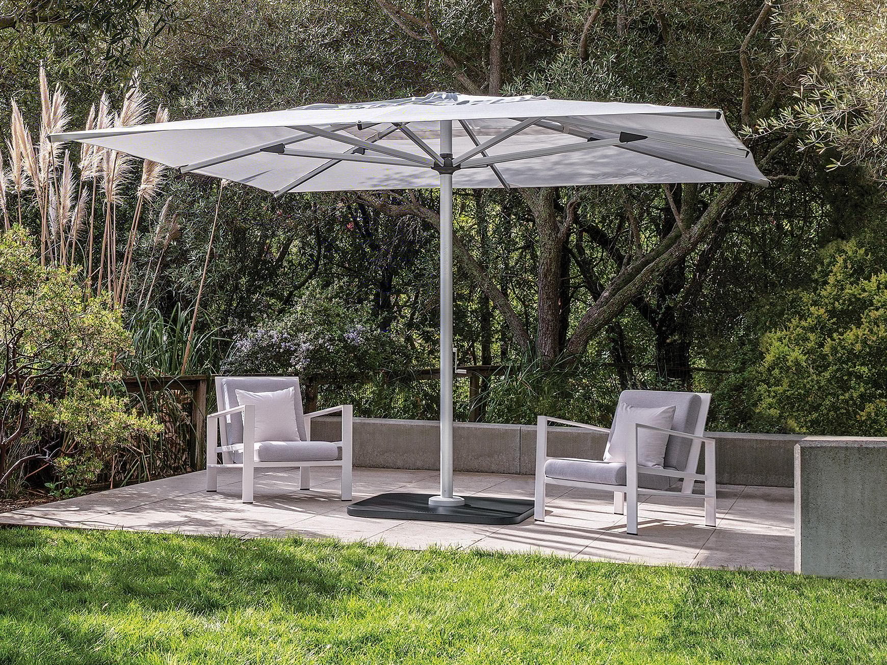 Shademaker Astral Aluminum 13 Foot Square Crank Lift Outdoor Umbrella