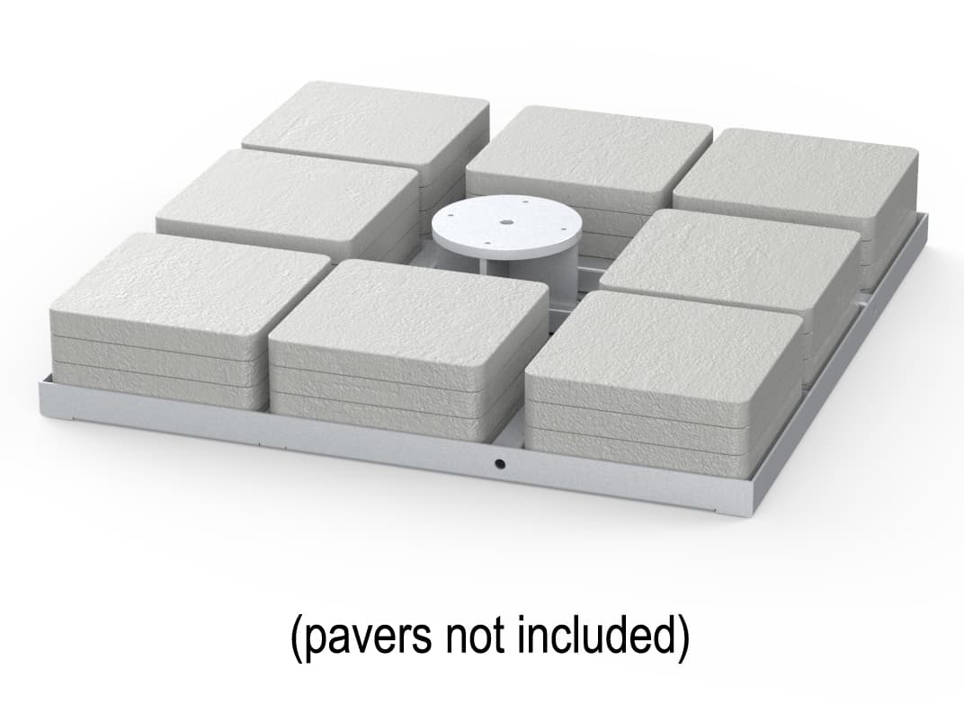 Shademaker Titan Galvanized Steel/Aluminum 118lbs Base with Lid