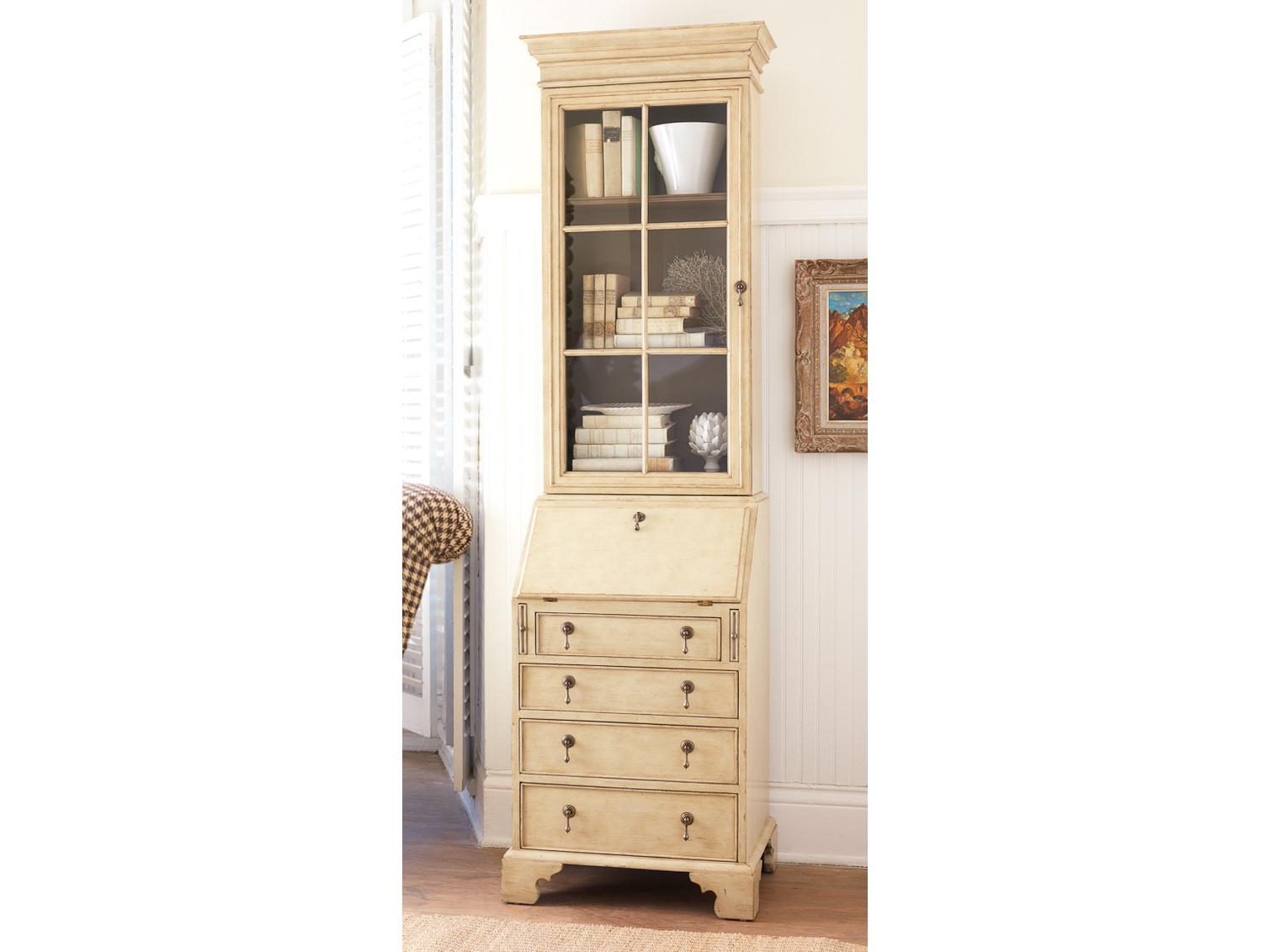 Somerset Bay Sea Island Beige Mahogany Wood Secretary Desk