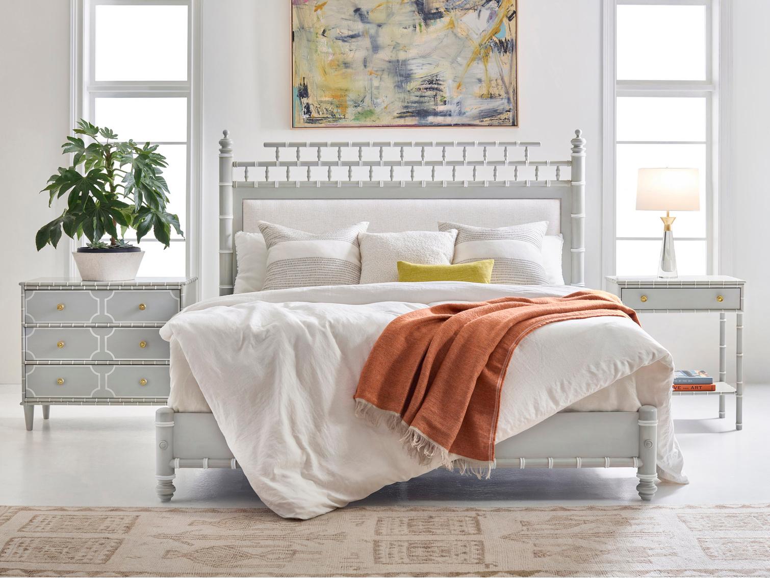 Somerset Bay Greenwich Gray Upholstered Queen Platform Bed