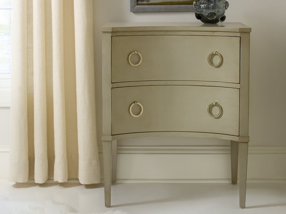 Somerset Bay Concave Beige Mahogany Wood Accent Chest