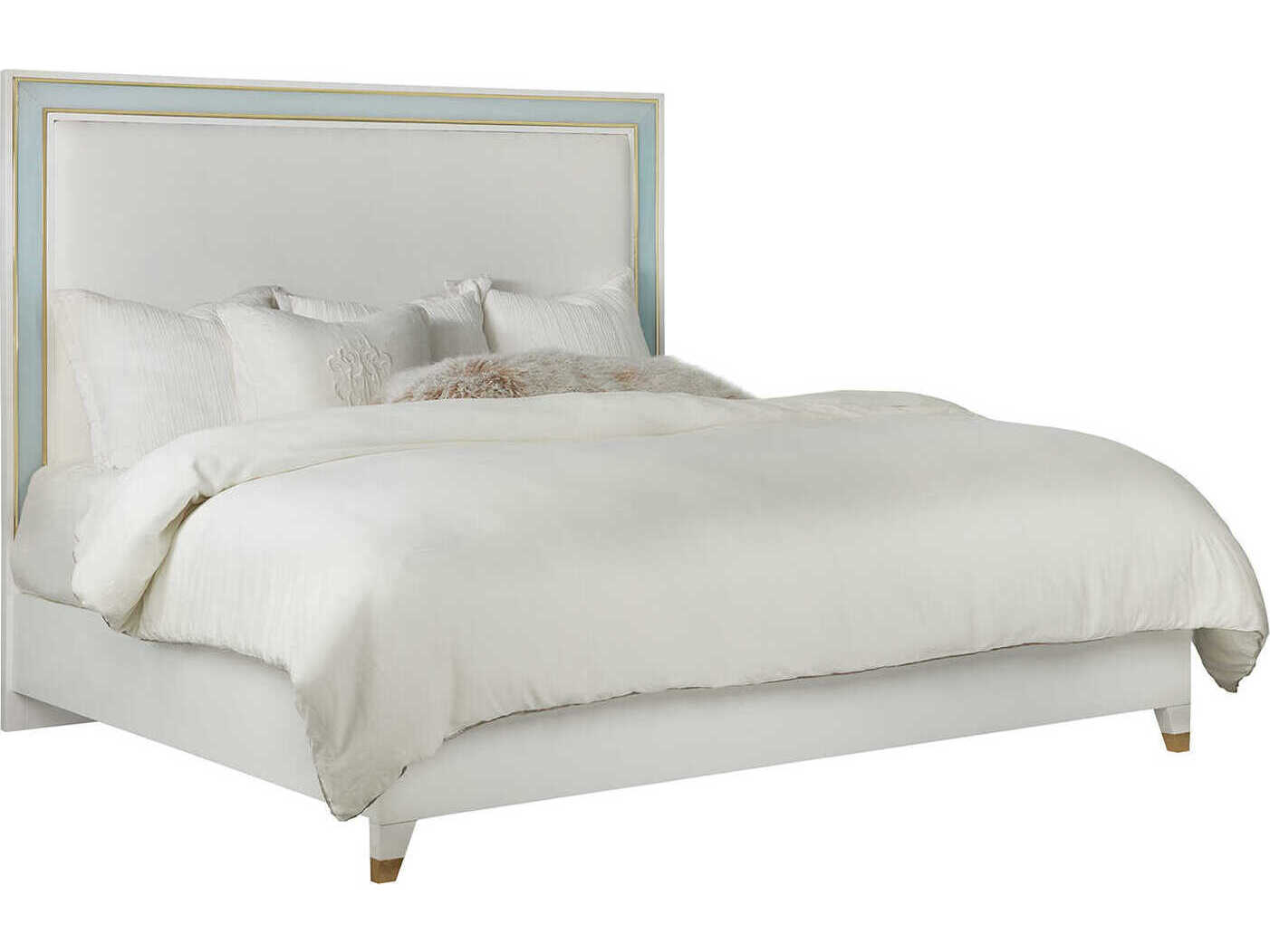Somerset Bay Seaglass White Upholstered Queen Platform Bed