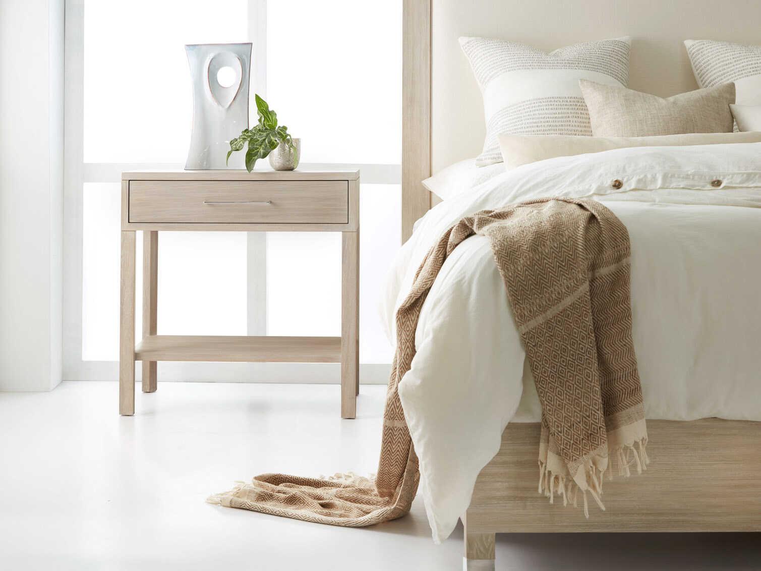 Somerset Bay Maui 1-Drawer Beige Ash Wood Nightstand