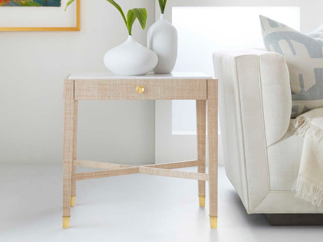 Somerset Bay Palmetto Rectangular Stone End Table