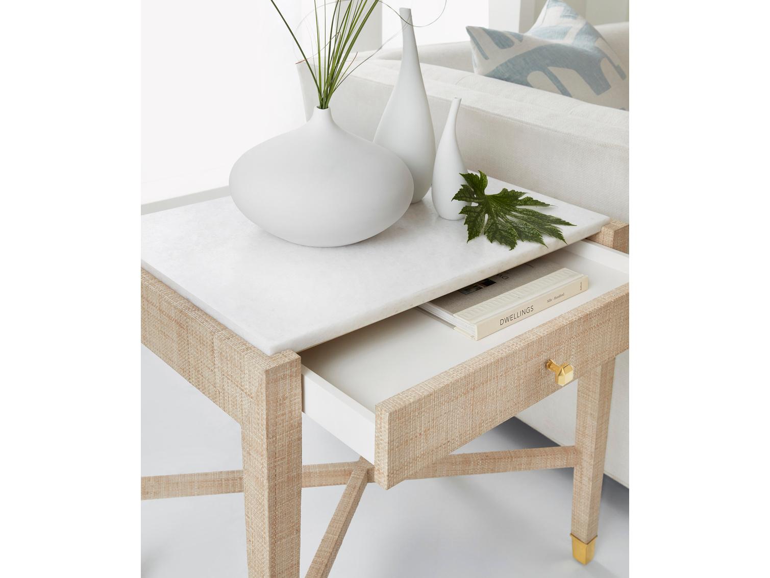 Somerset Bay Palmetto Rectangular Stone End Table