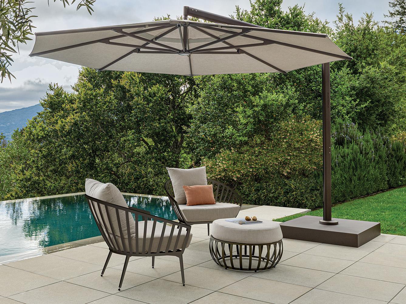 Shademaker Orion Aluminum 13 Foot Crank Lift Square Outdoor Umbrella