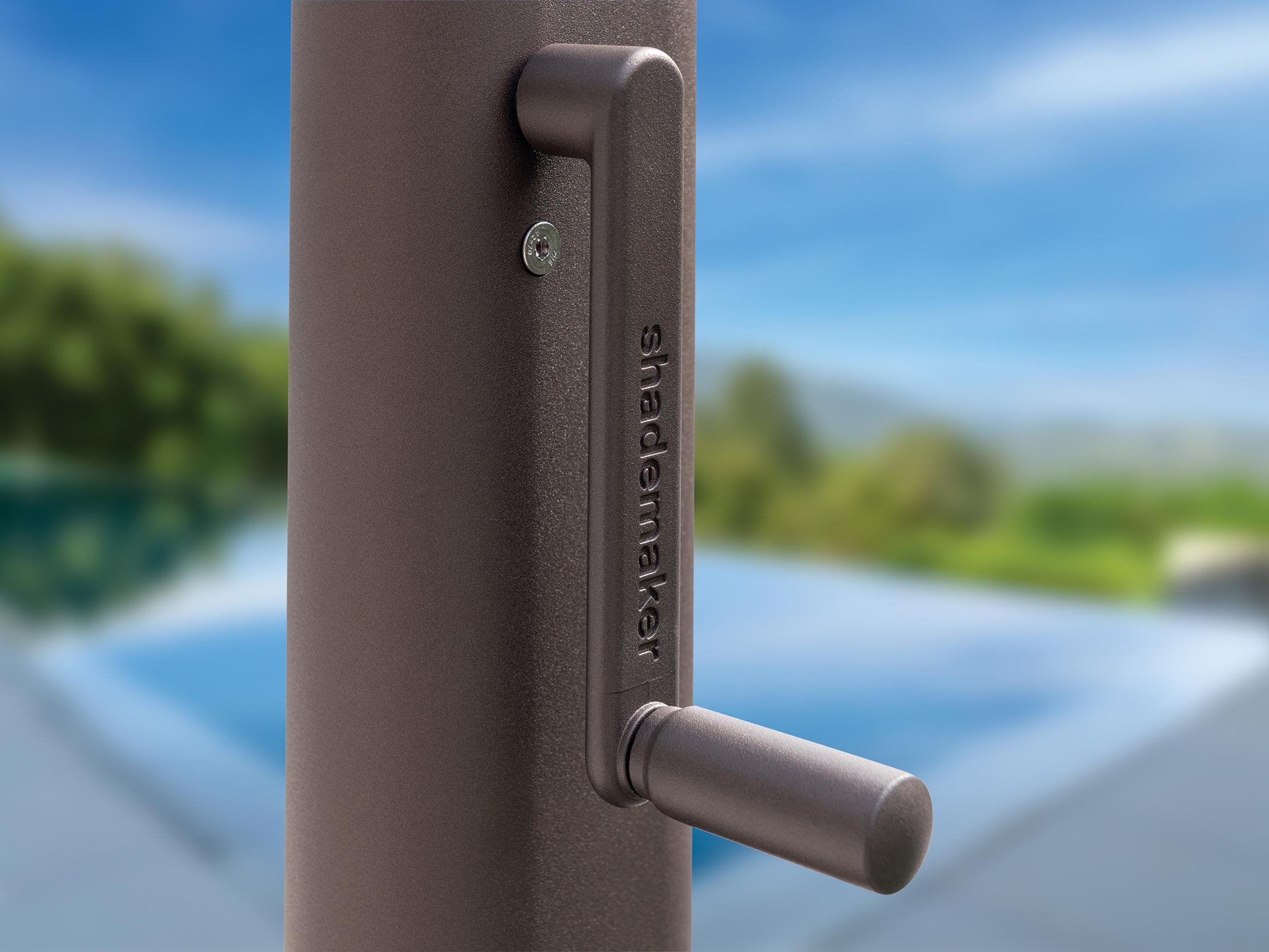 Shademaker Orion Aluminum 13 Foot Crank Lift Square Outdoor Umbrella