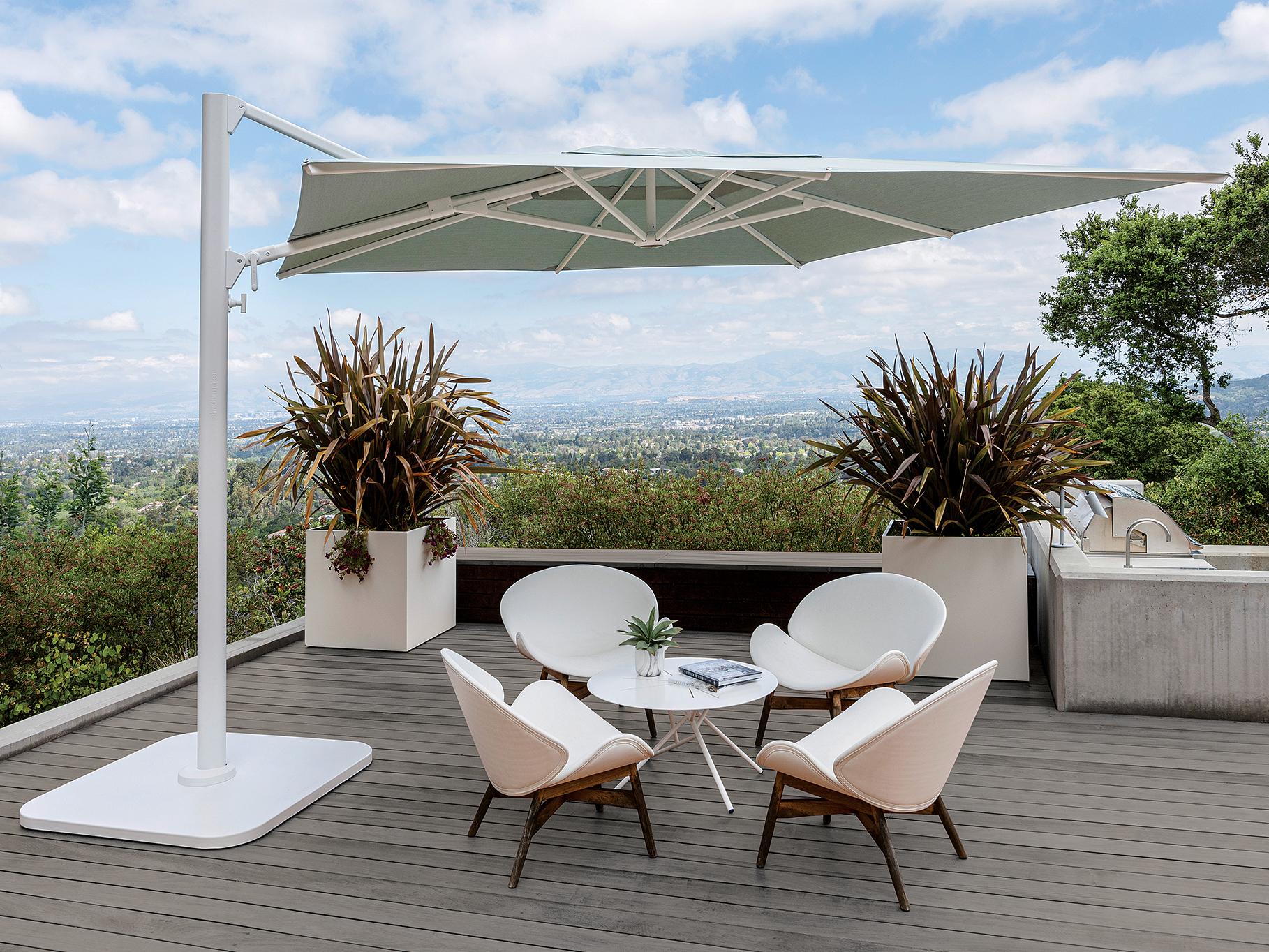 Shademaker Polaris Aluminum 13 Foot Square Crank Lift Outdoor Patio Umbrella