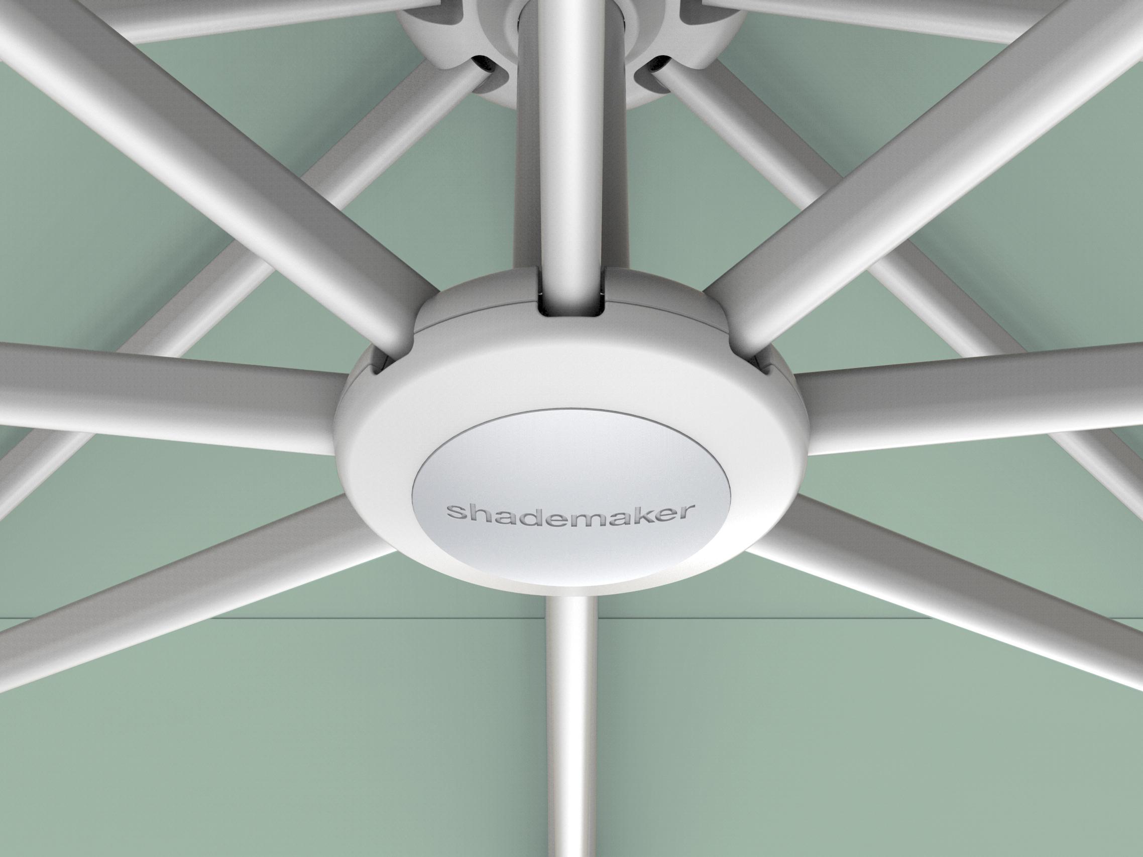 Shademaker Polaris Aluminum 13 Foot Square Crank Lift Outdoor Patio Umbrella