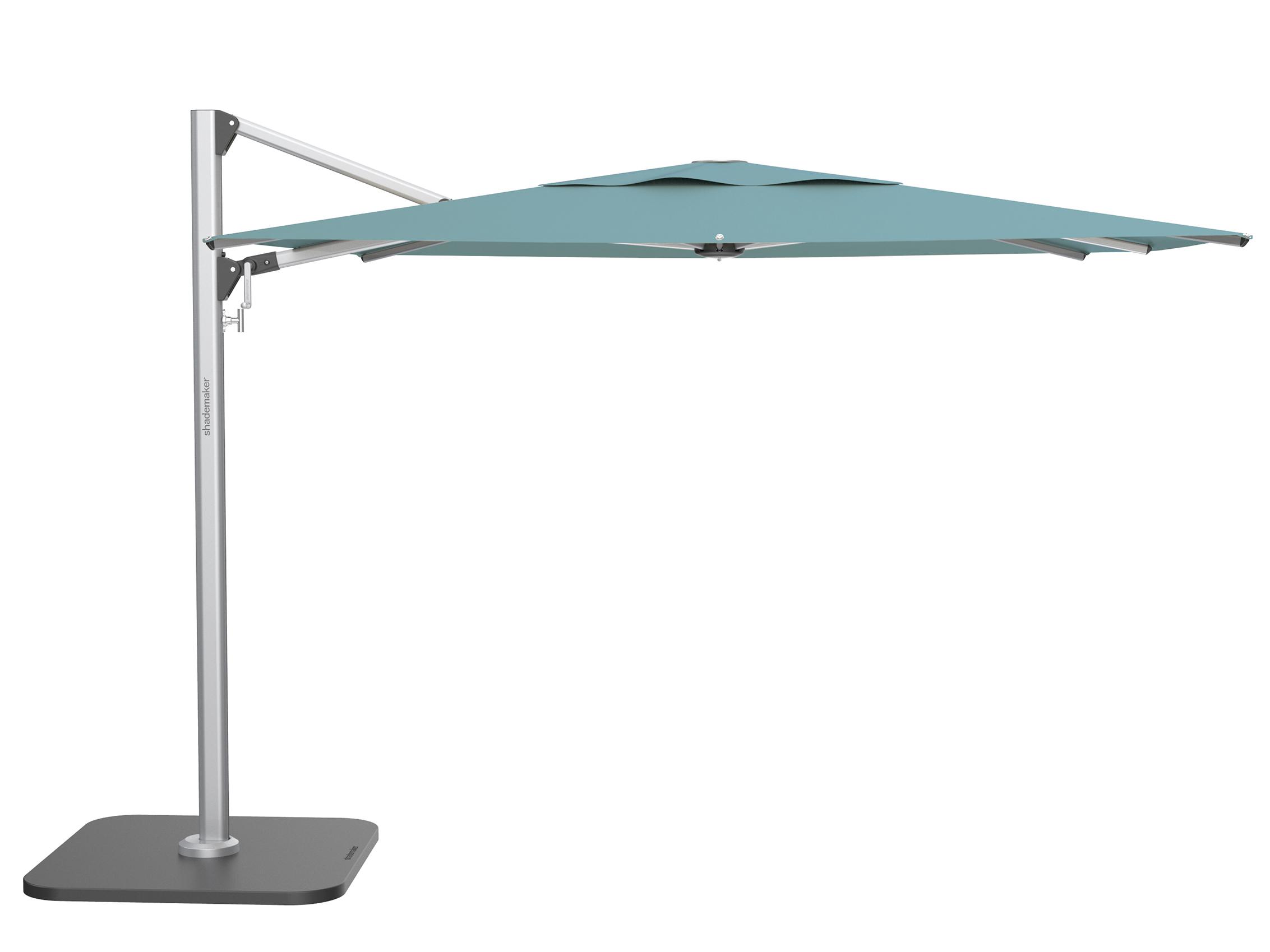 Shademaker Solaris Aluminum 9 Foot Square Crank Lift Outdoor Patio Umbrella