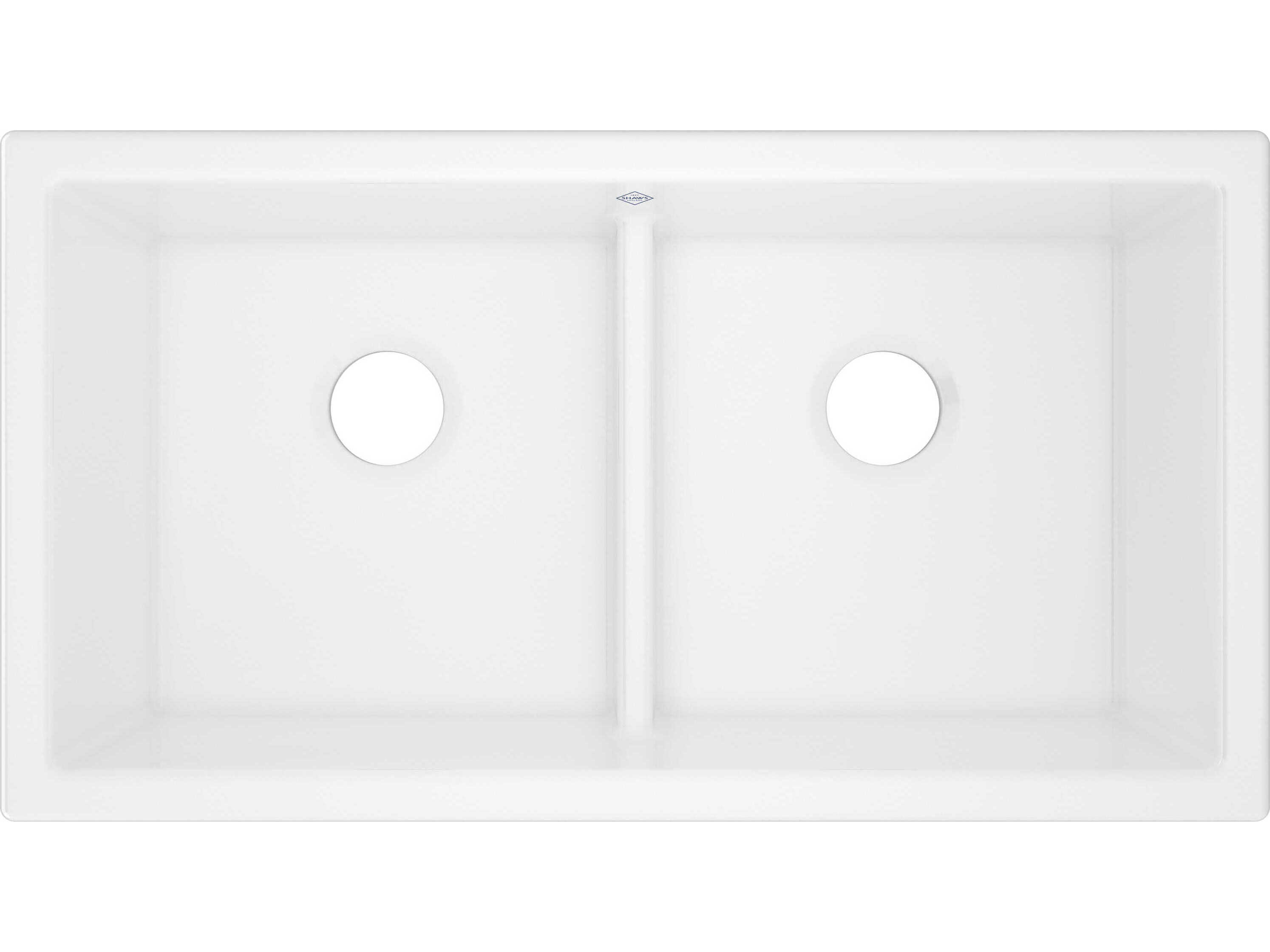 Shaws Shaker White 33" Double Bowl Undermount Kitchen Sink