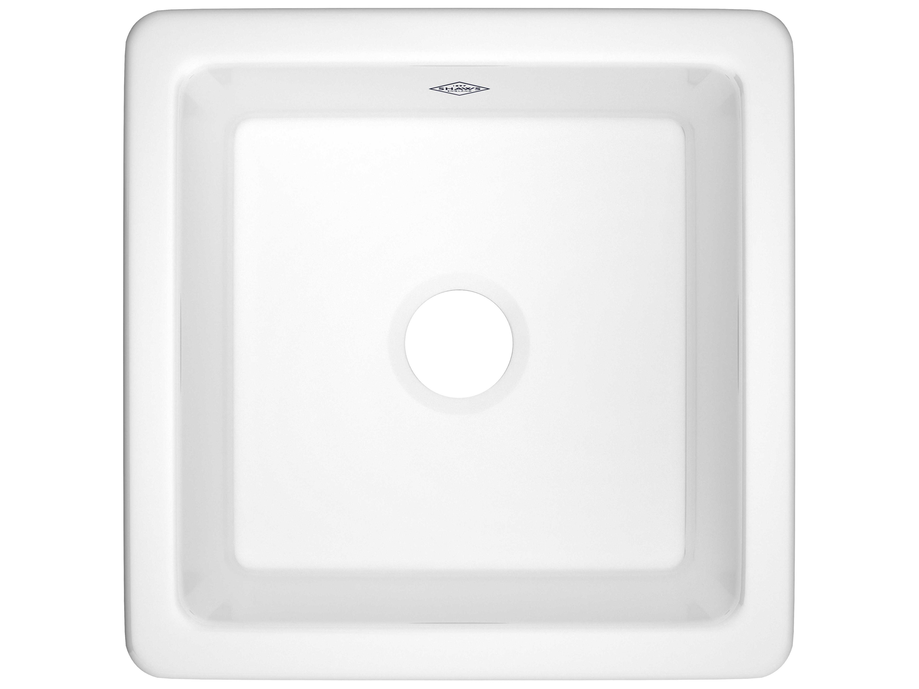 Shaws Lancaster White 18" Single Bowl Square Bar/Food Prep Kitchen Sink