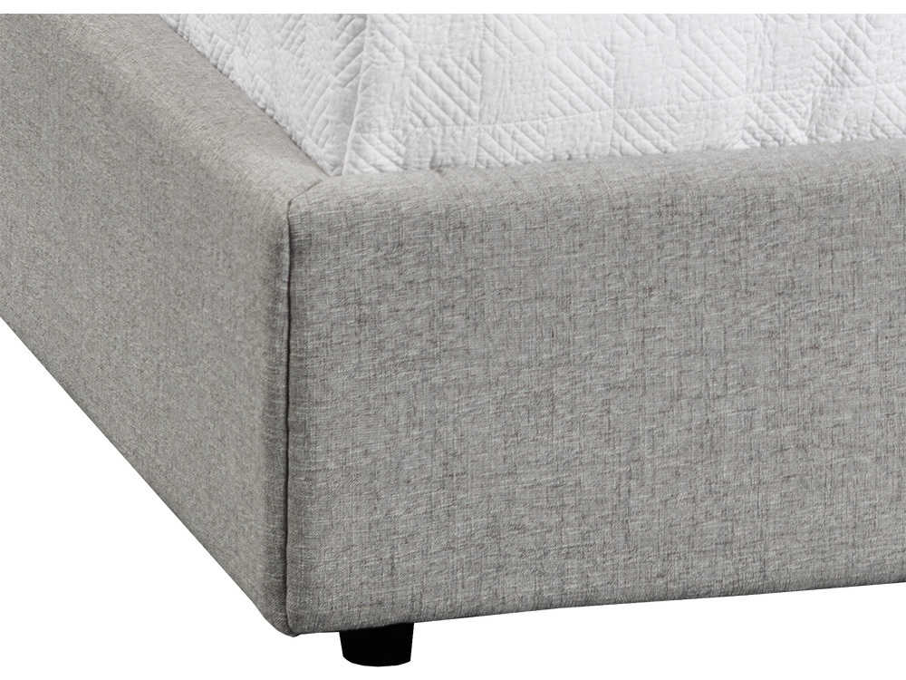 Sunpan 5west Emmit Marble Grey Black Beech Wood Upholstered King Platform Bed