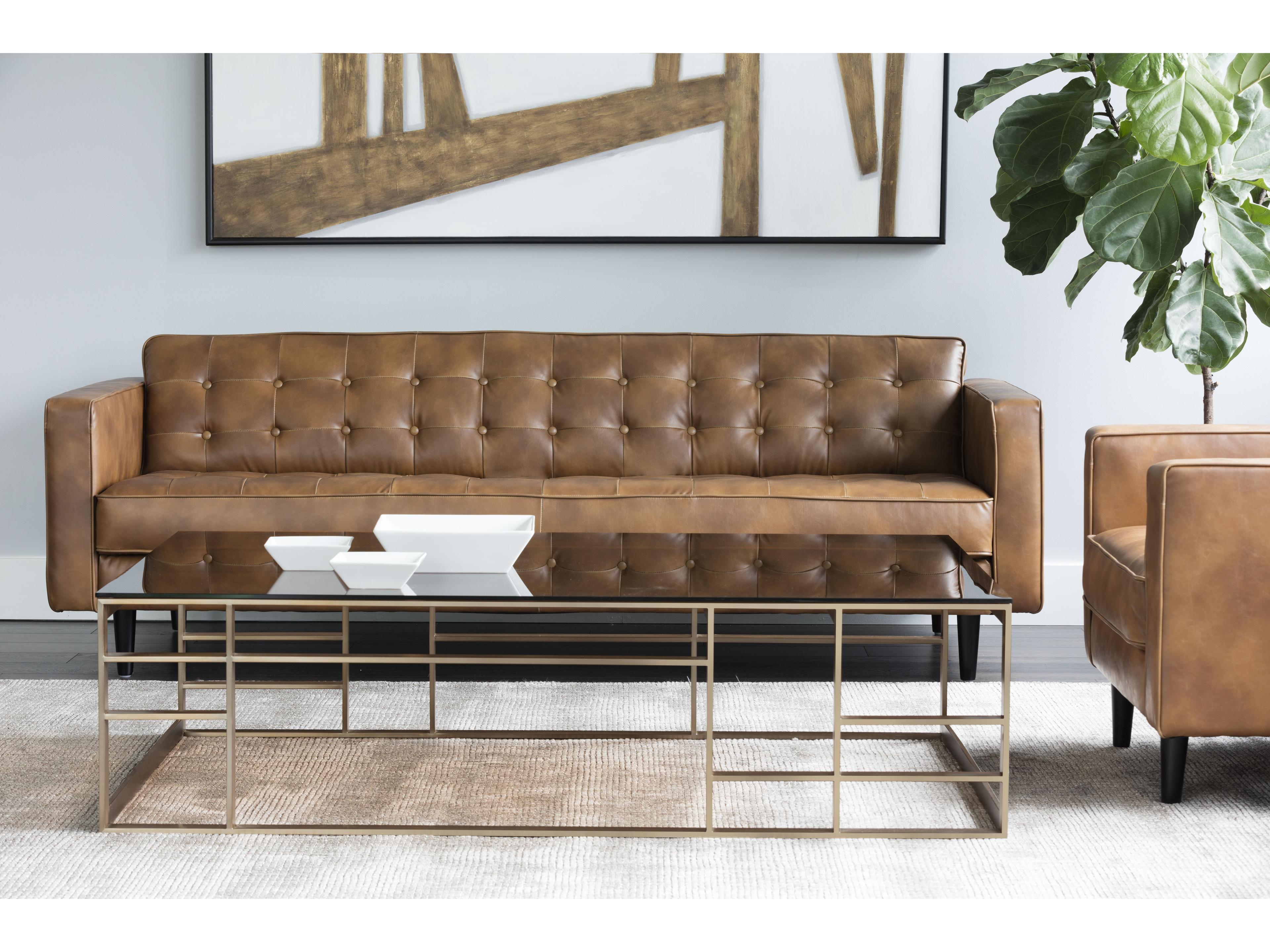 Sunpan Donnie Sofa in Tobacco Tan