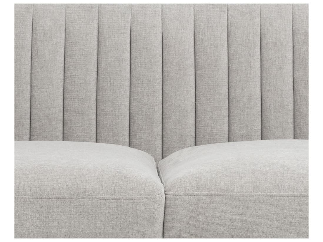 Sunpan Caitlin Hemingway Silver Antique Brass Gray Upholstered Sofa