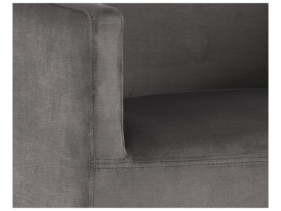 Sunpan Irongate Zane Wheeled Rolling Gray Fabric Accent Chair