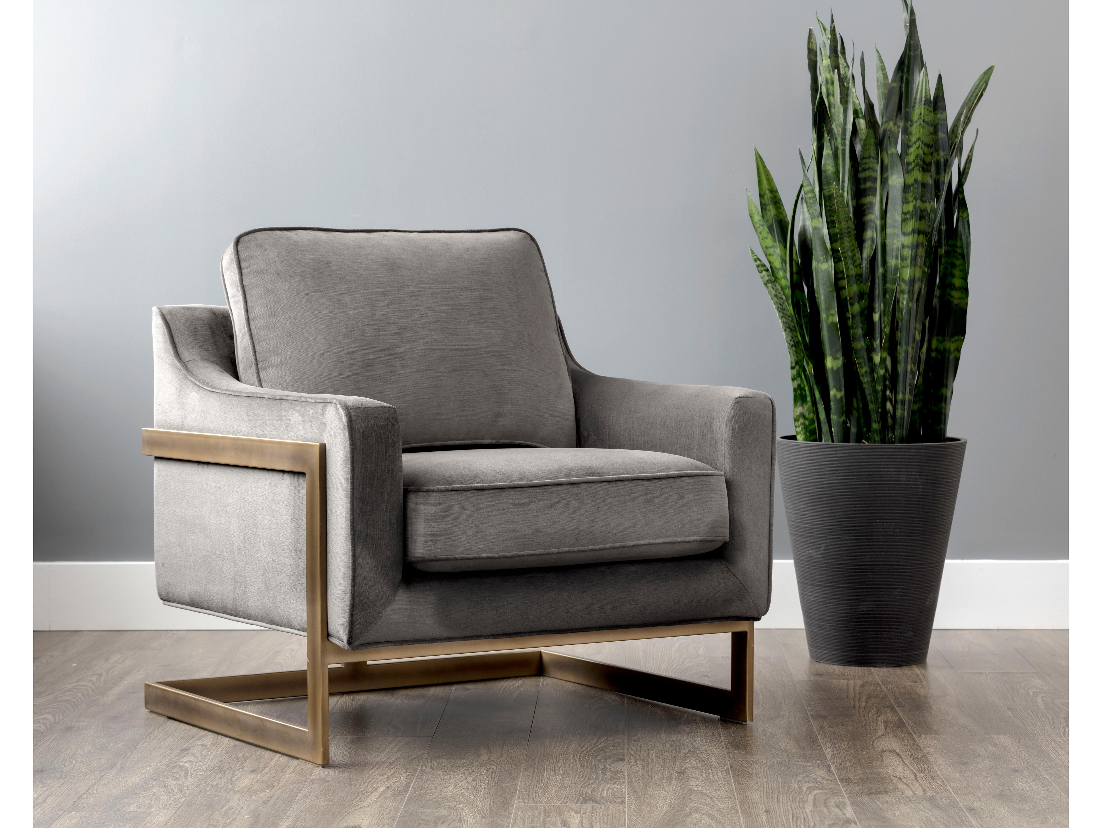 Sunpan Irongate Kalmin Gray Fabric Accent Chair