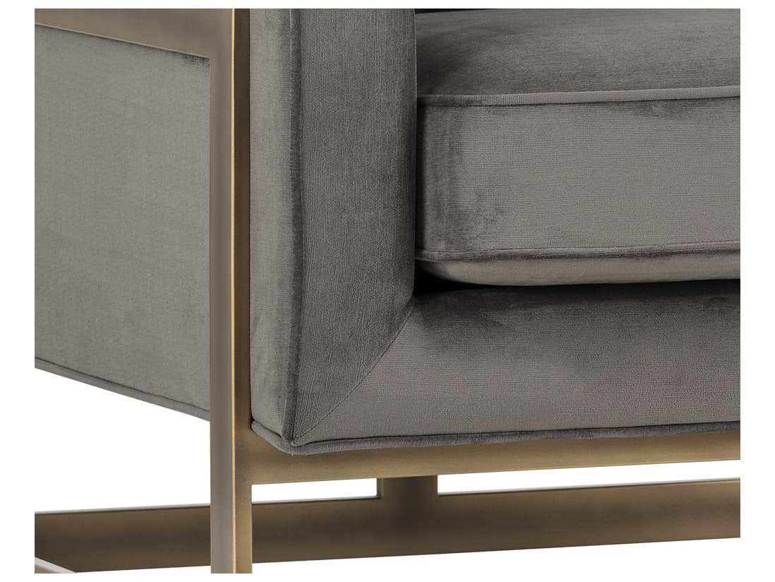 Sunpan Irongate Kalmin Gray Fabric Accent Chair