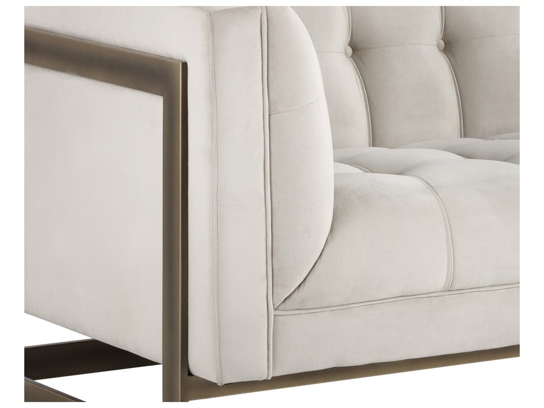 Sunpan Irongate Ekon Piccolo Prosecco Rustic Bronze Beige Upholstered Sofa