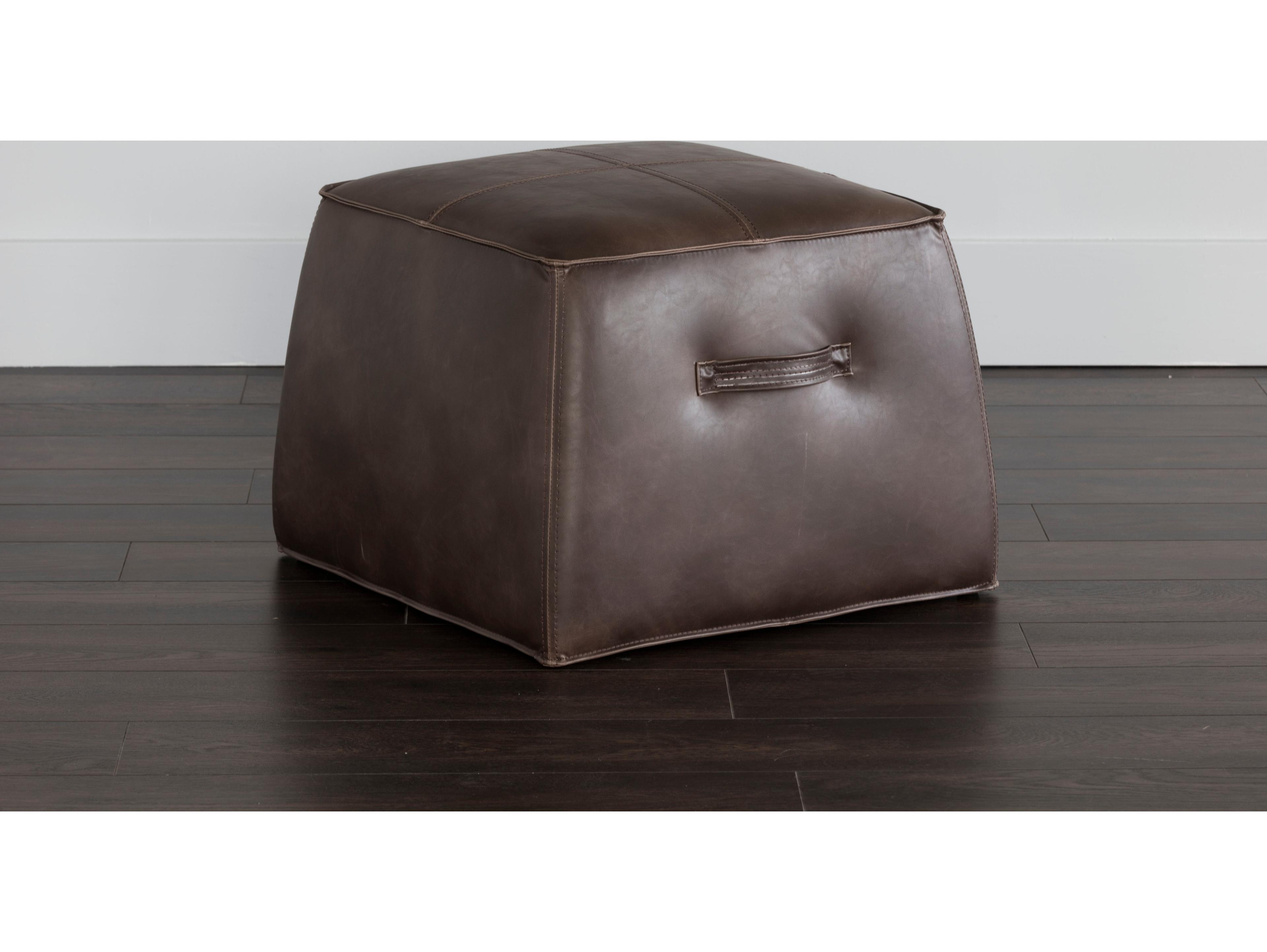 Sunpan Aspen Ottoman in Havana Dark Brown