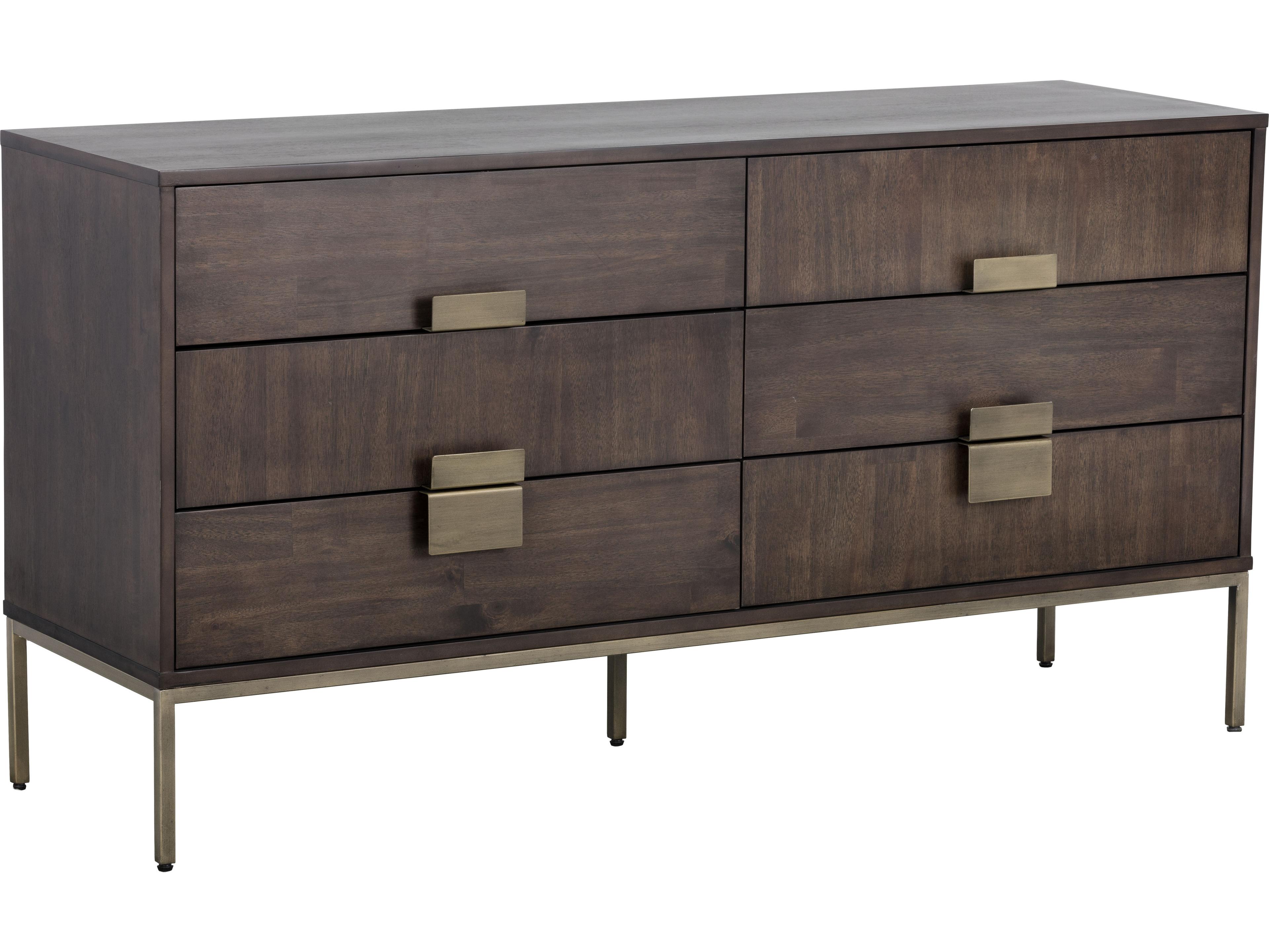 Sunpan Mixt Jade 6-Drawers Acacia Wood Double Dresser