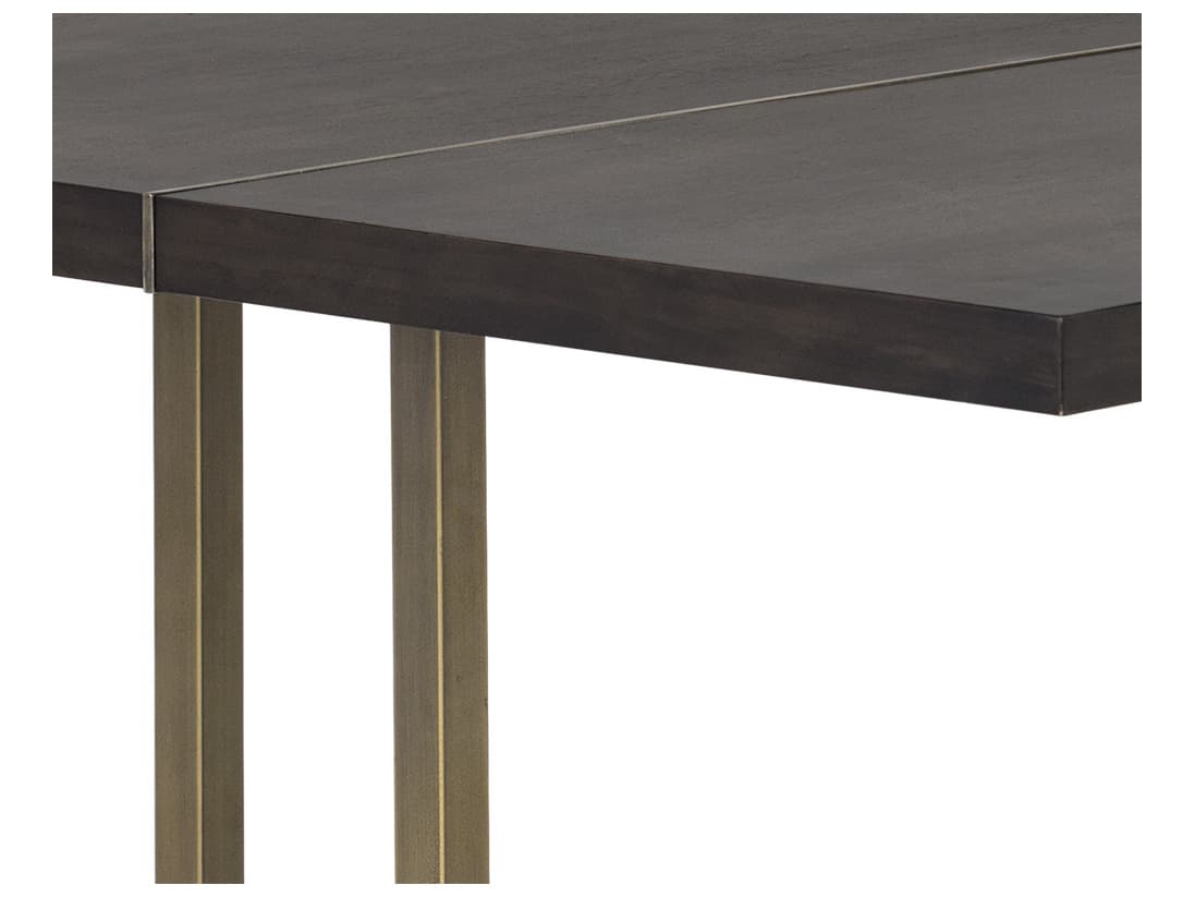 Sunpan Jade Dining Table in Antique Brass in Dark Mango in 79"