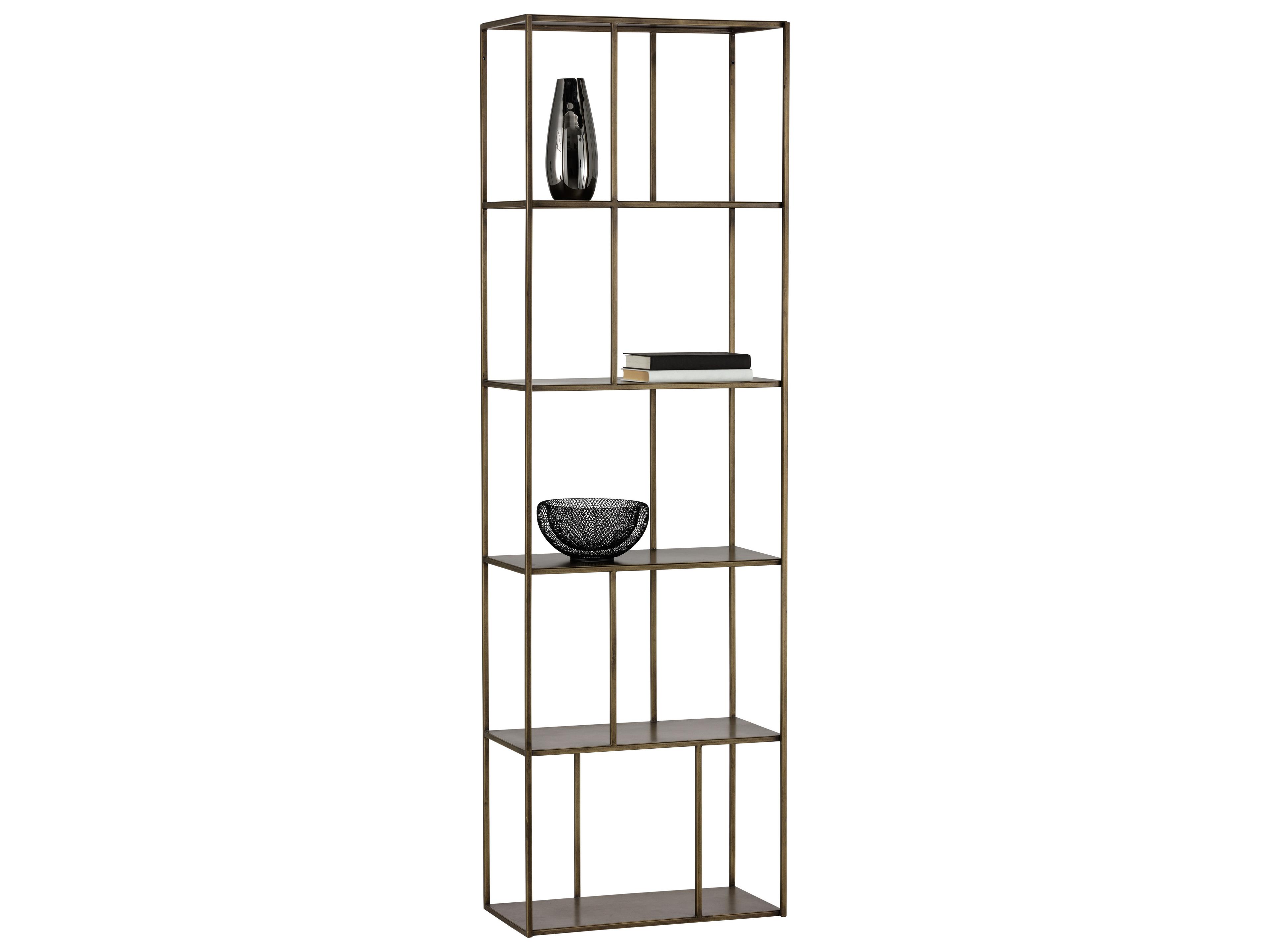 Sunpan Mixt Gold Antique Brass Bookcase