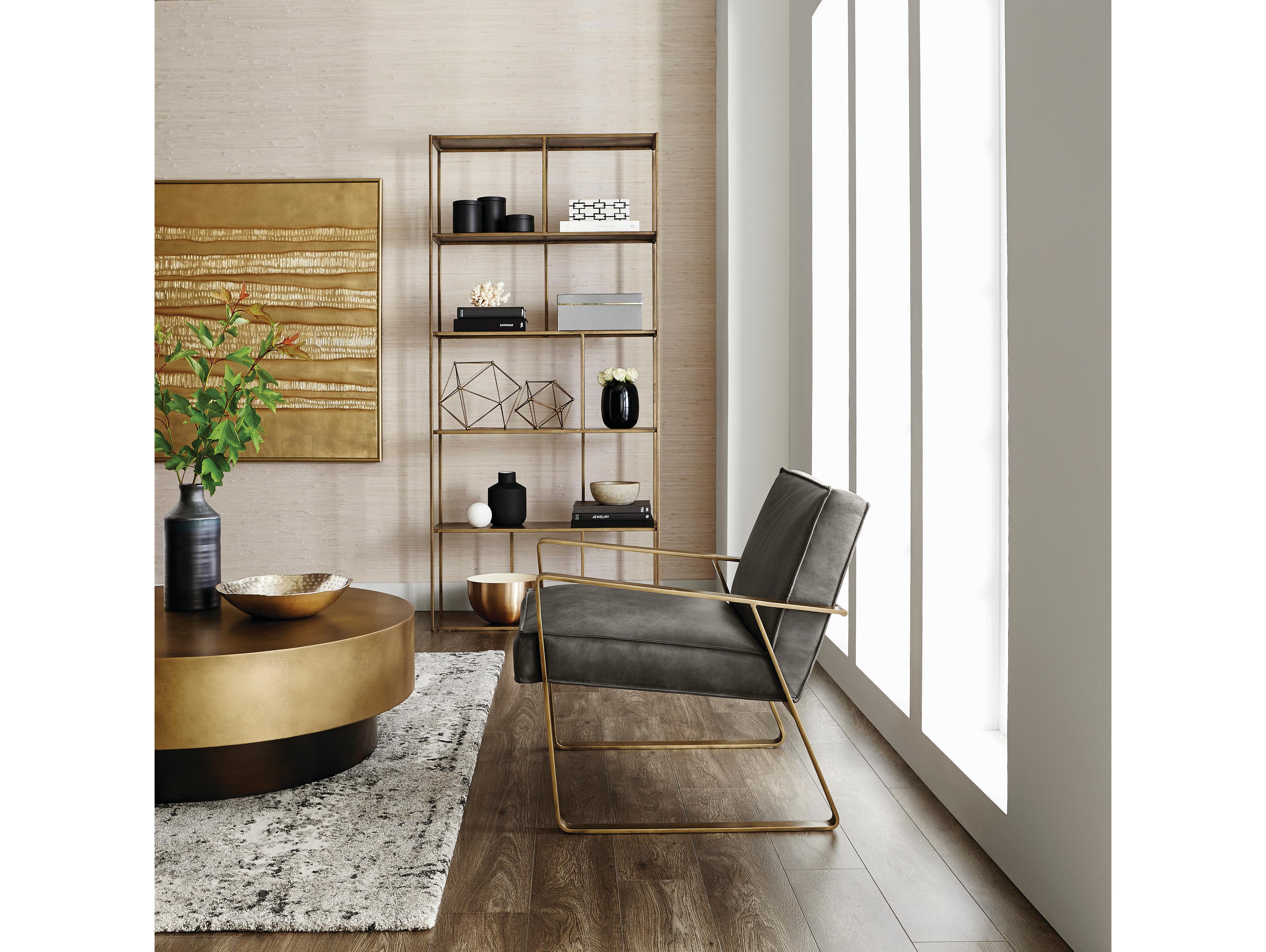 Sunpan Mixt Gold Antique Brass Bookcase