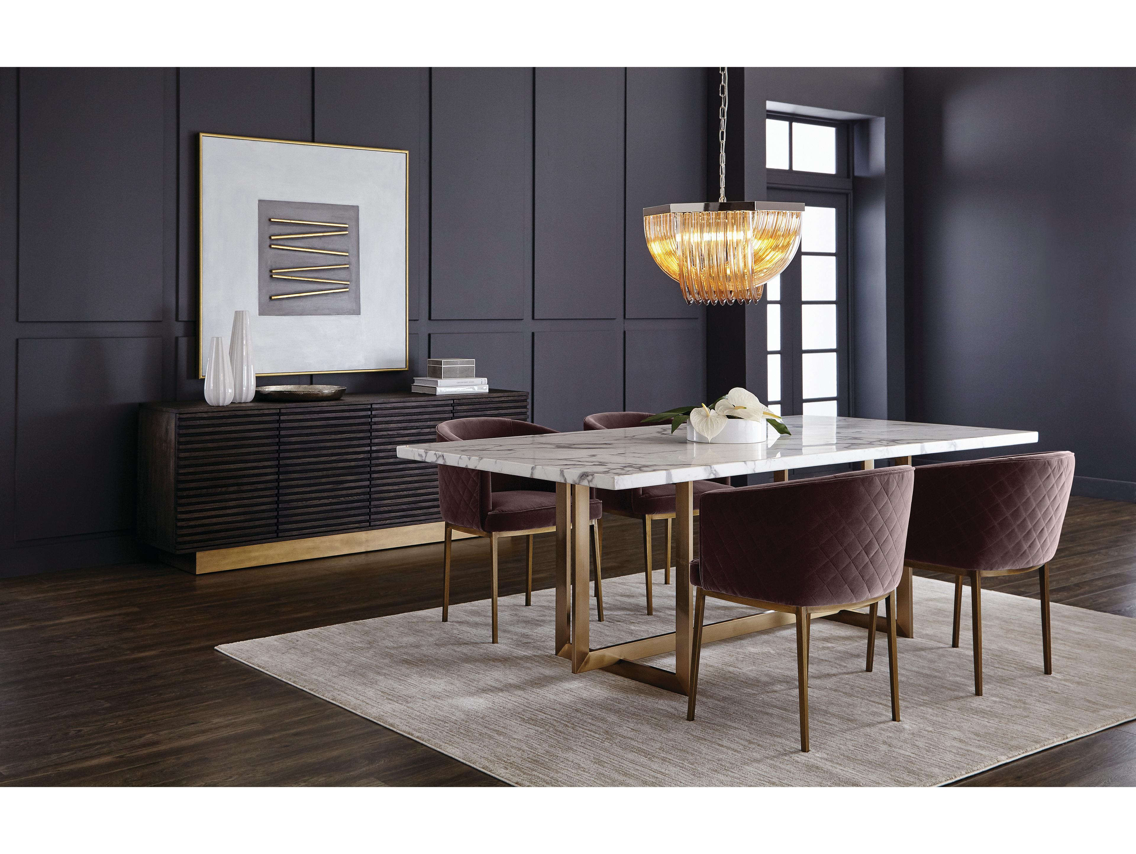 Sunpan Mixt 78" Oak Wood Brown Antique Brass Sideboard