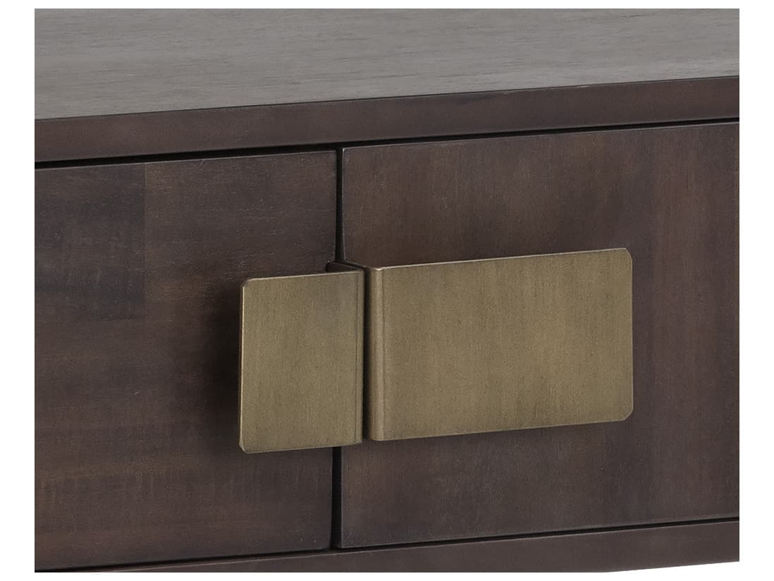 Sunpan Mixt Jade Rectangular Wood Brown Antique Brass Console Table