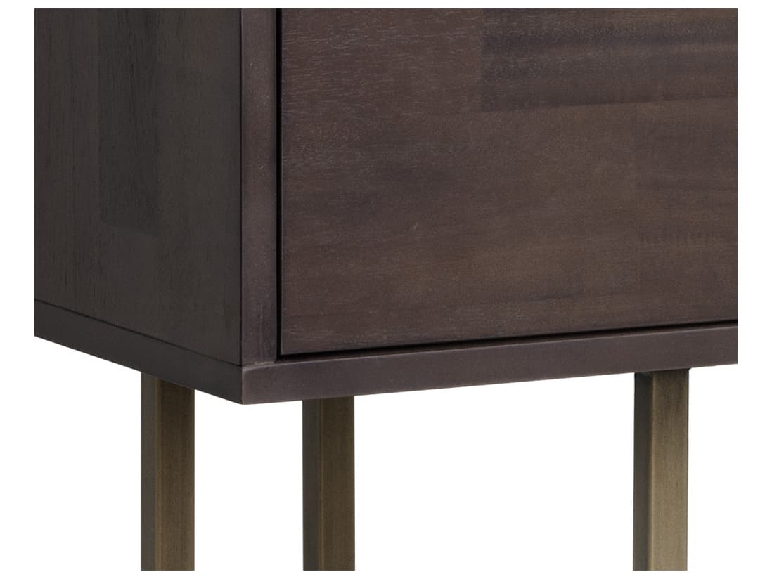 Sunpan Mixt Jade Rectangular Wood Brown Antique Brass Console Table