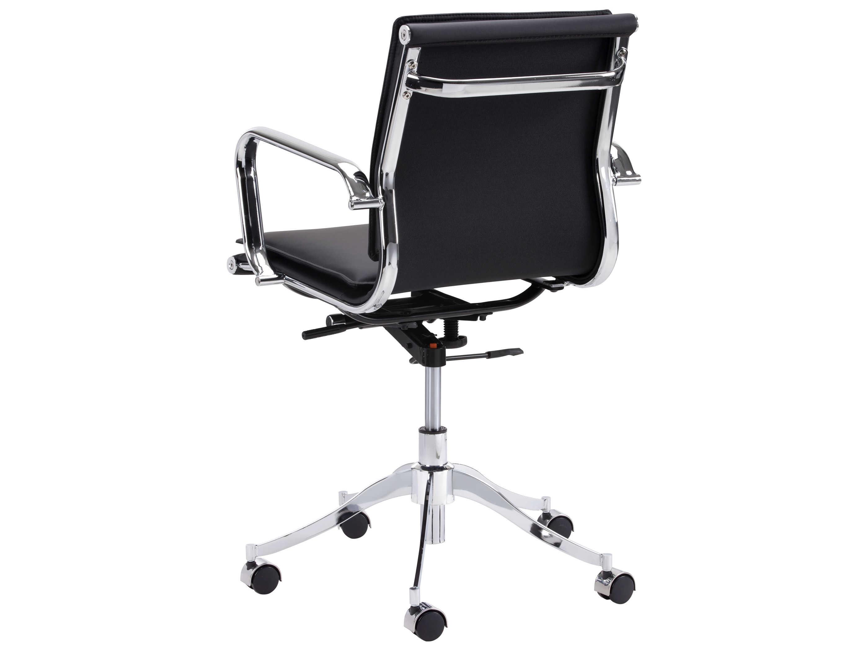 Sunpan Urban Unity Black Faux Leather Adjustable Swivel Computer Office Chair