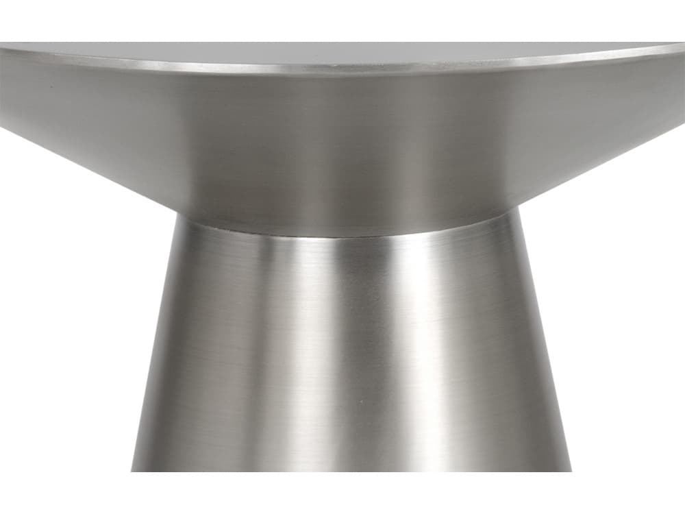 Sunpan Ikon Carmel Round Metal Silver Polished Steel End Table