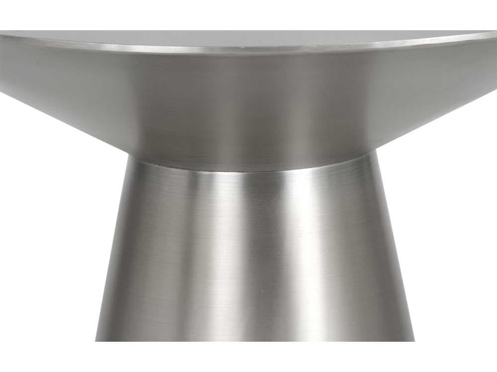 Sunpan Ikon Carmel Round Metal Silver Polished Steel End Table