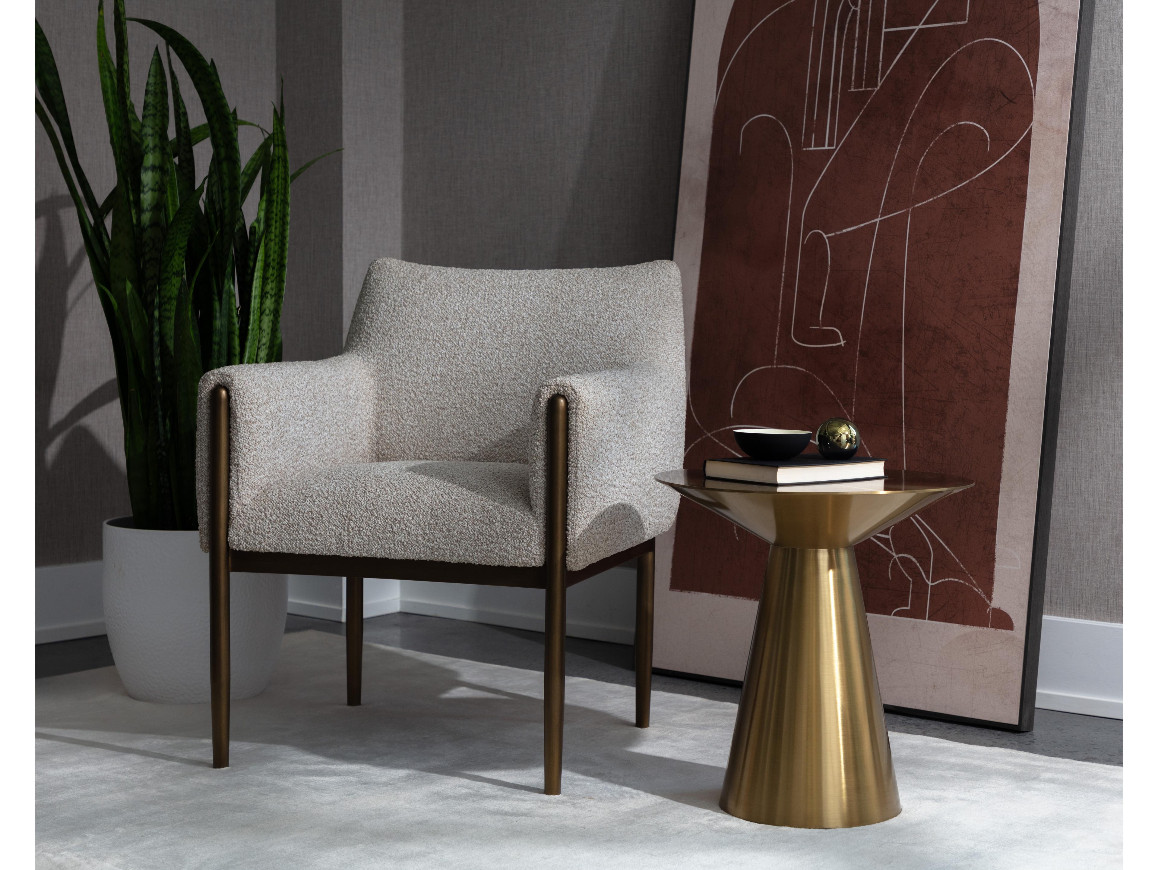 Sunpan Ikon Carmel Round Metal Gold End Table