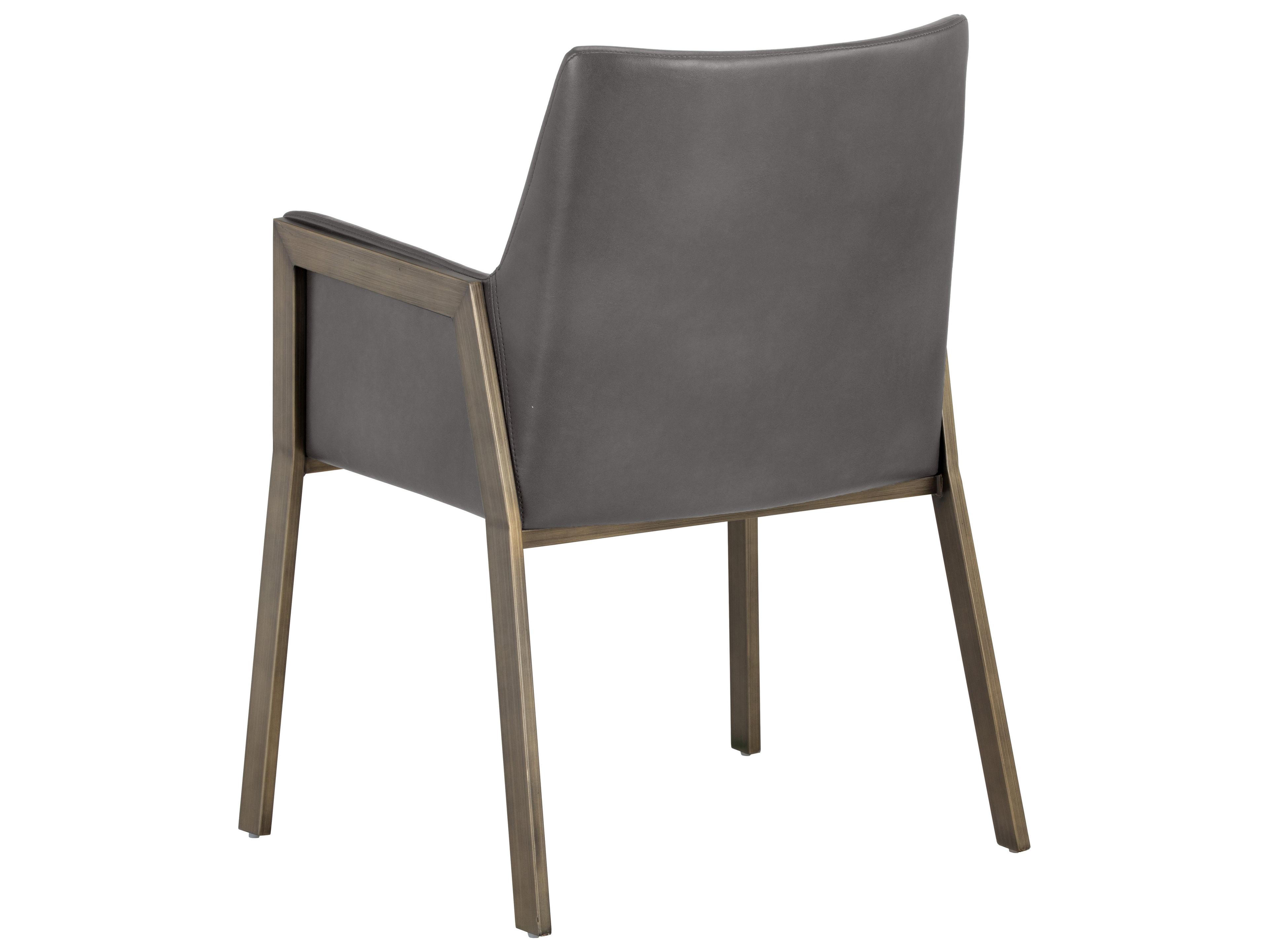 Sunpan Ikon Bernadette Gray Arm Dining Chair
