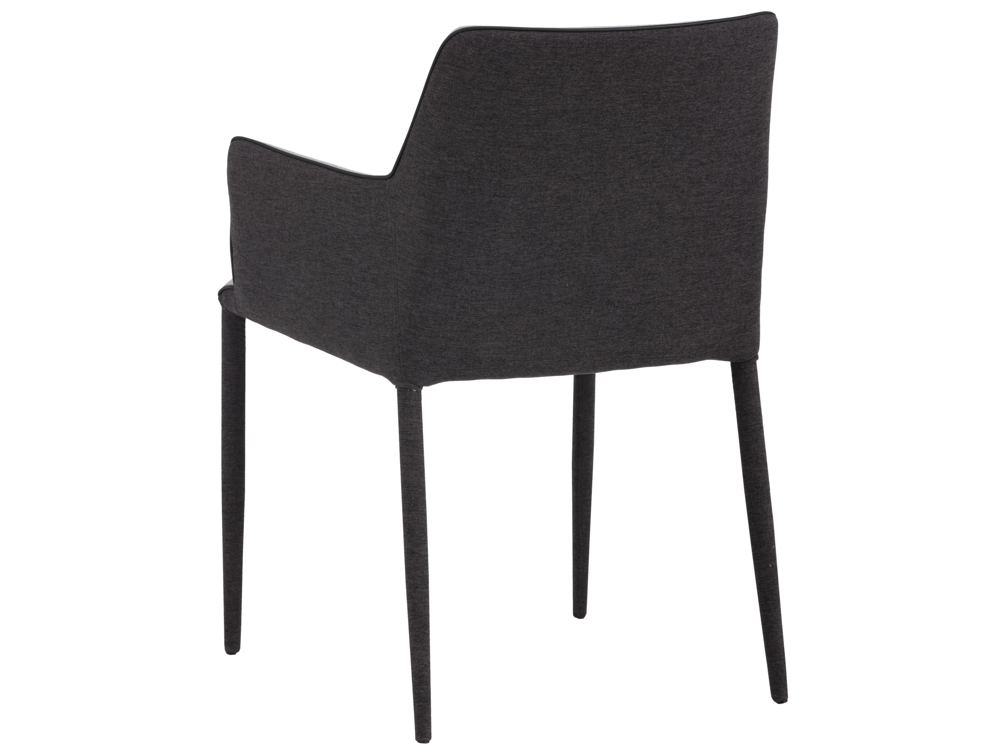 Sunpan Ikon Renee Gray Upholstered Arm Dining Chair