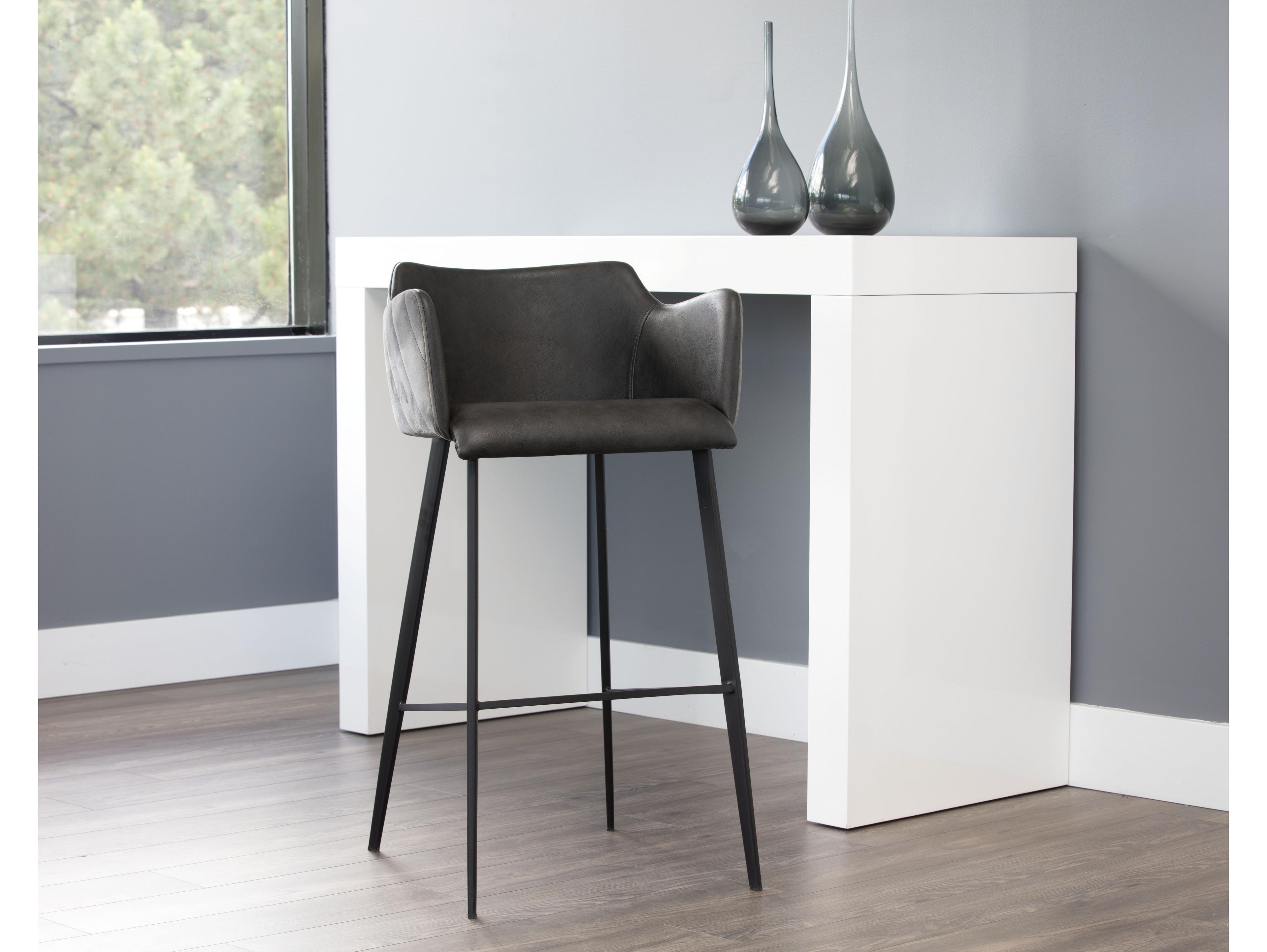 Sunpan Junction Griffin Grey Black Bar Stool