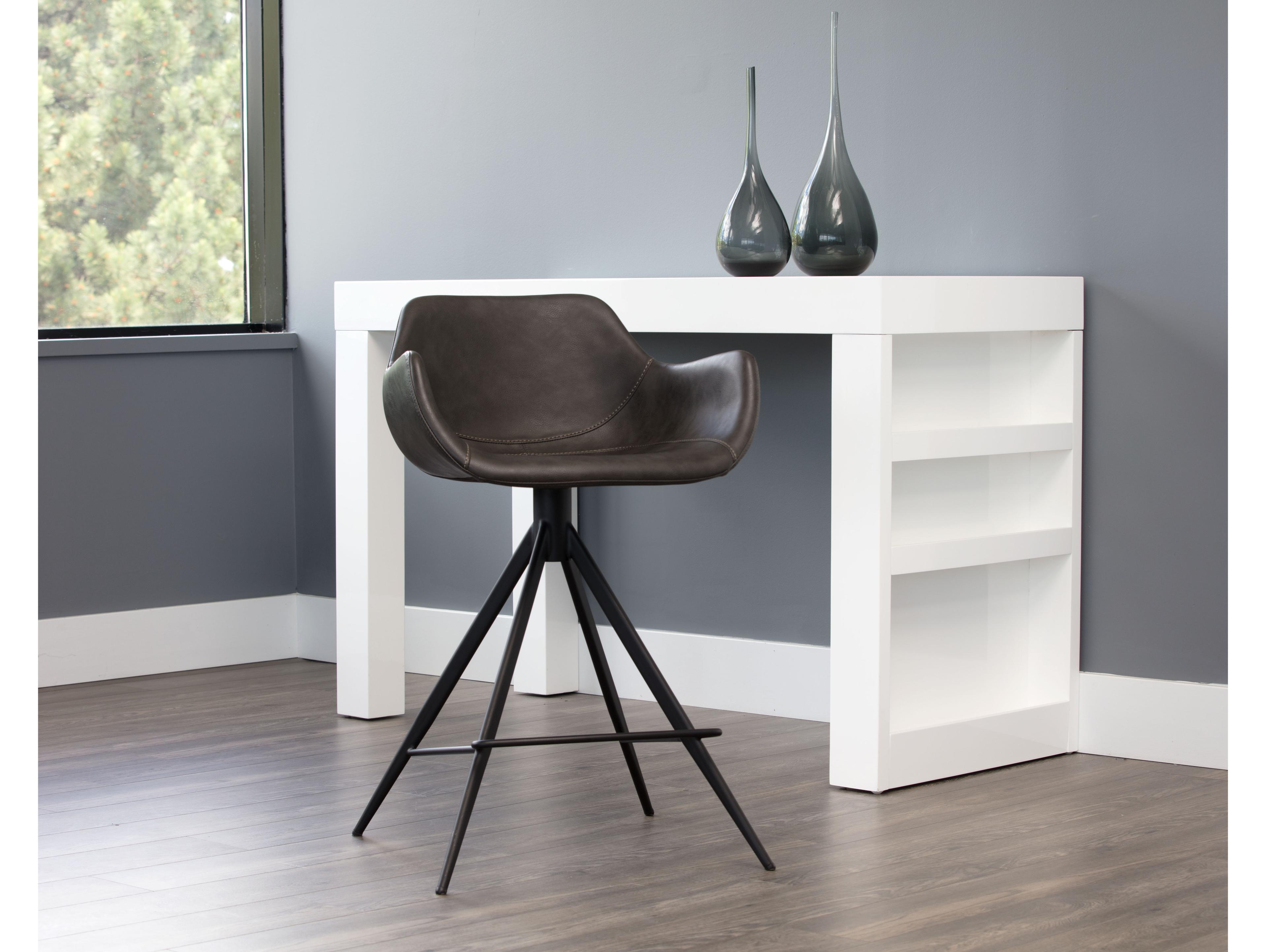 Sunpan Junction Owen Swivel Town Grey Black Counter Stool