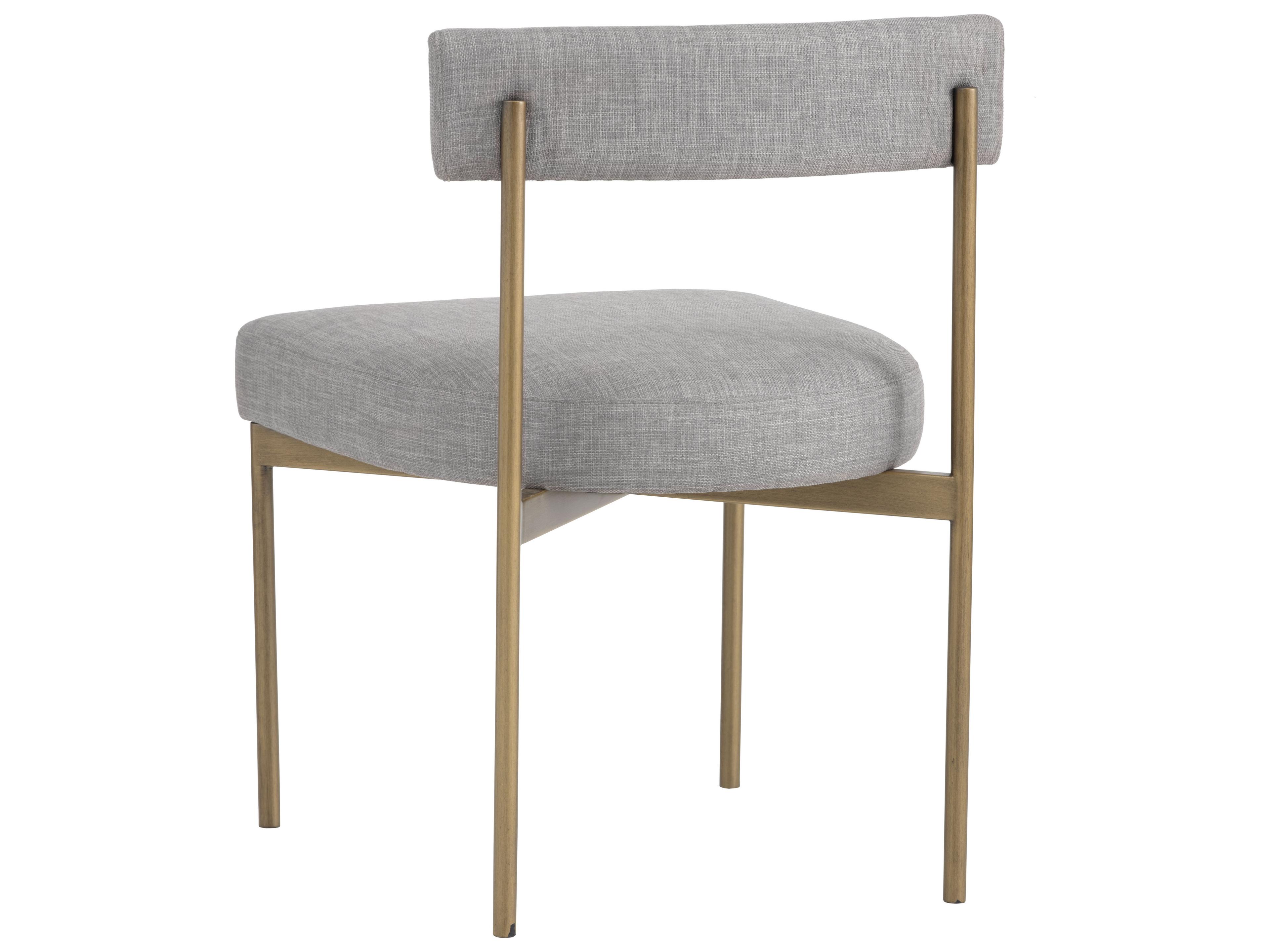 Sunpan Zenn Gold Upholstered Armless Dining Chair