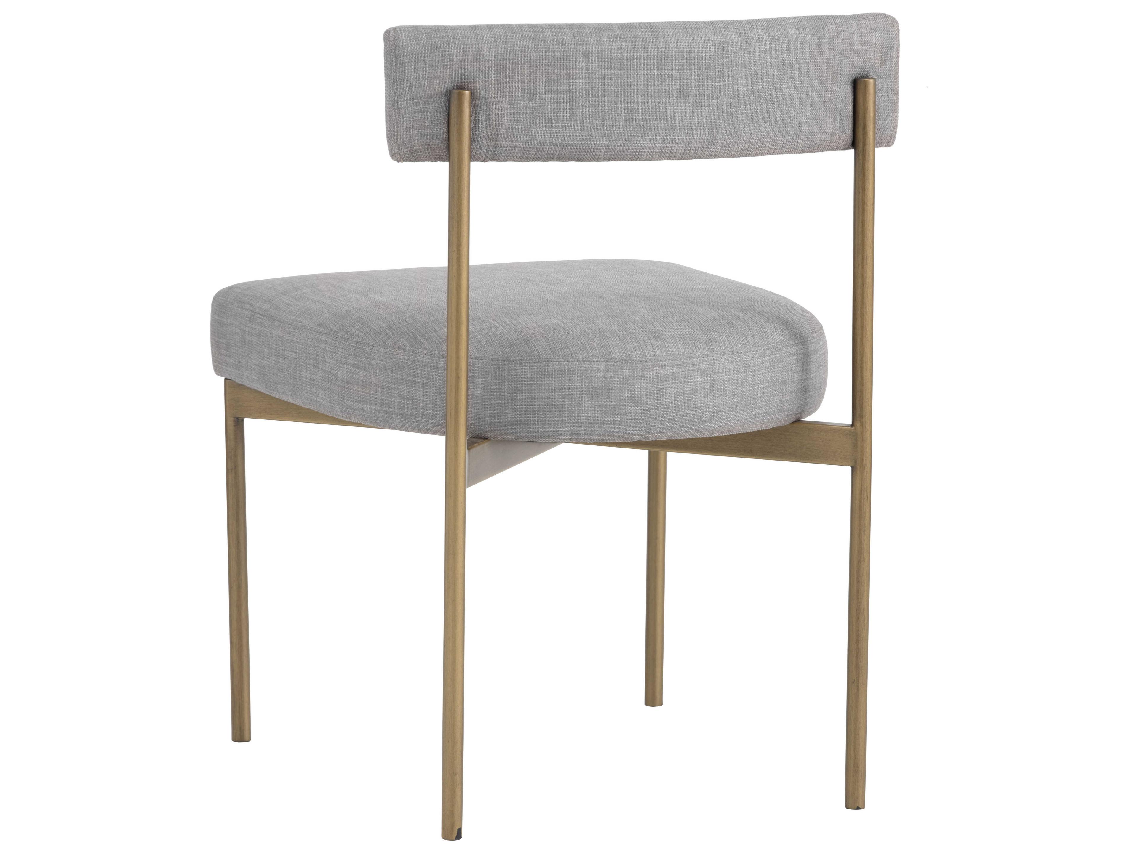 Sunpan Zenn Gold Upholstered Armless Dining Chair