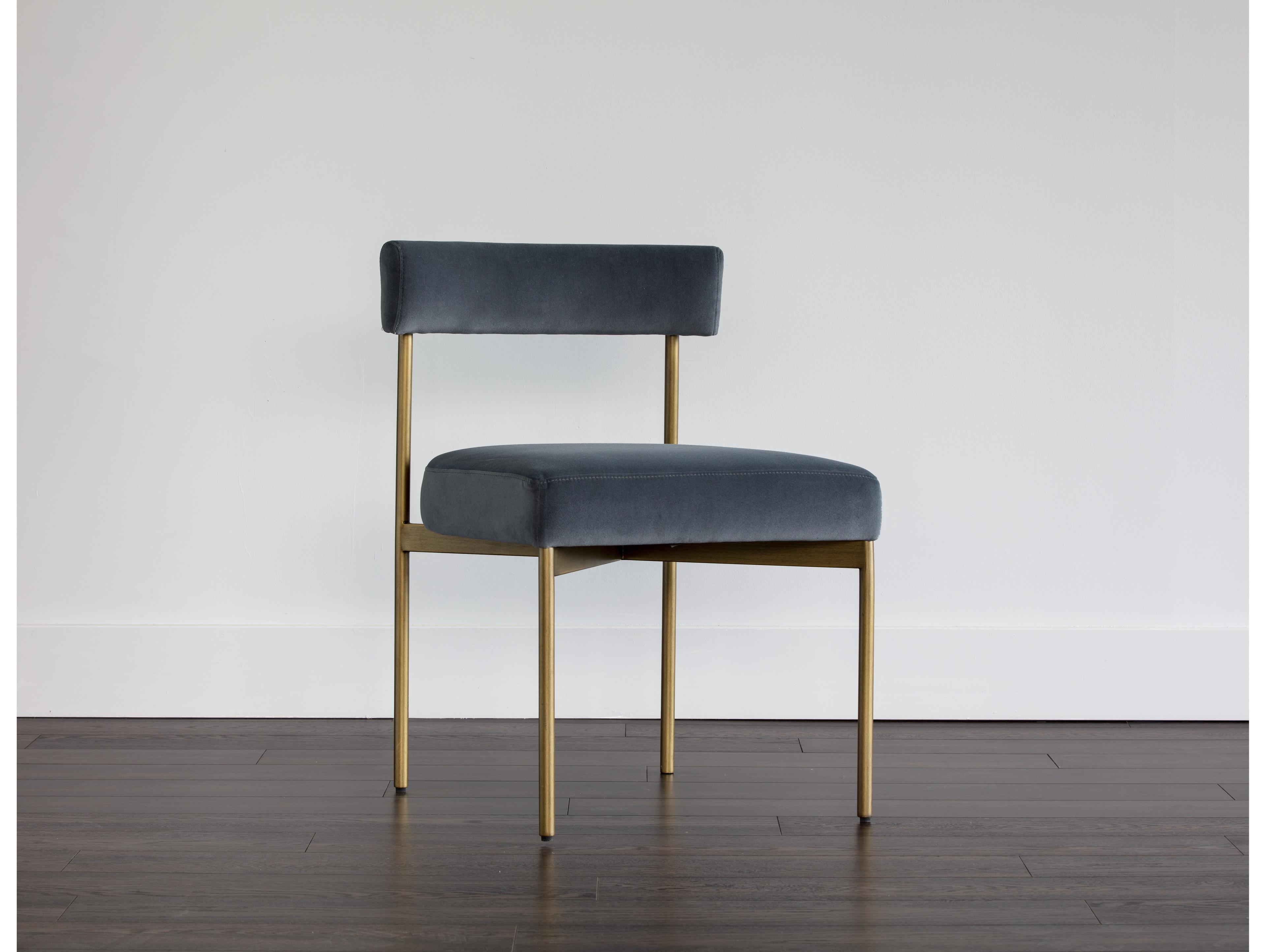 Sunpan Zenn Seneca Dining Chair Velvet Slate