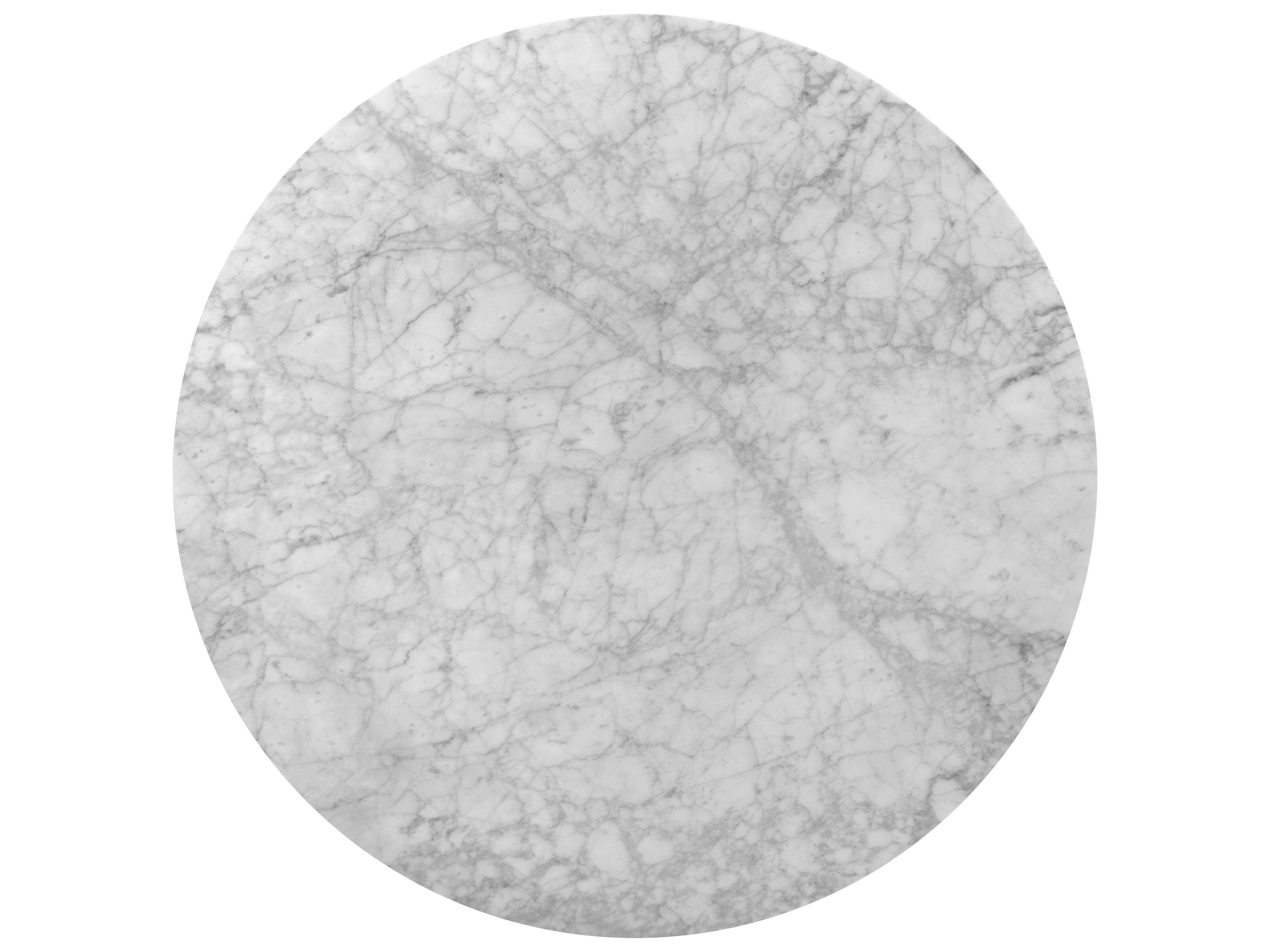 Sunpan Ikon Skyy Round Marble White Antique Brass Coffee Table