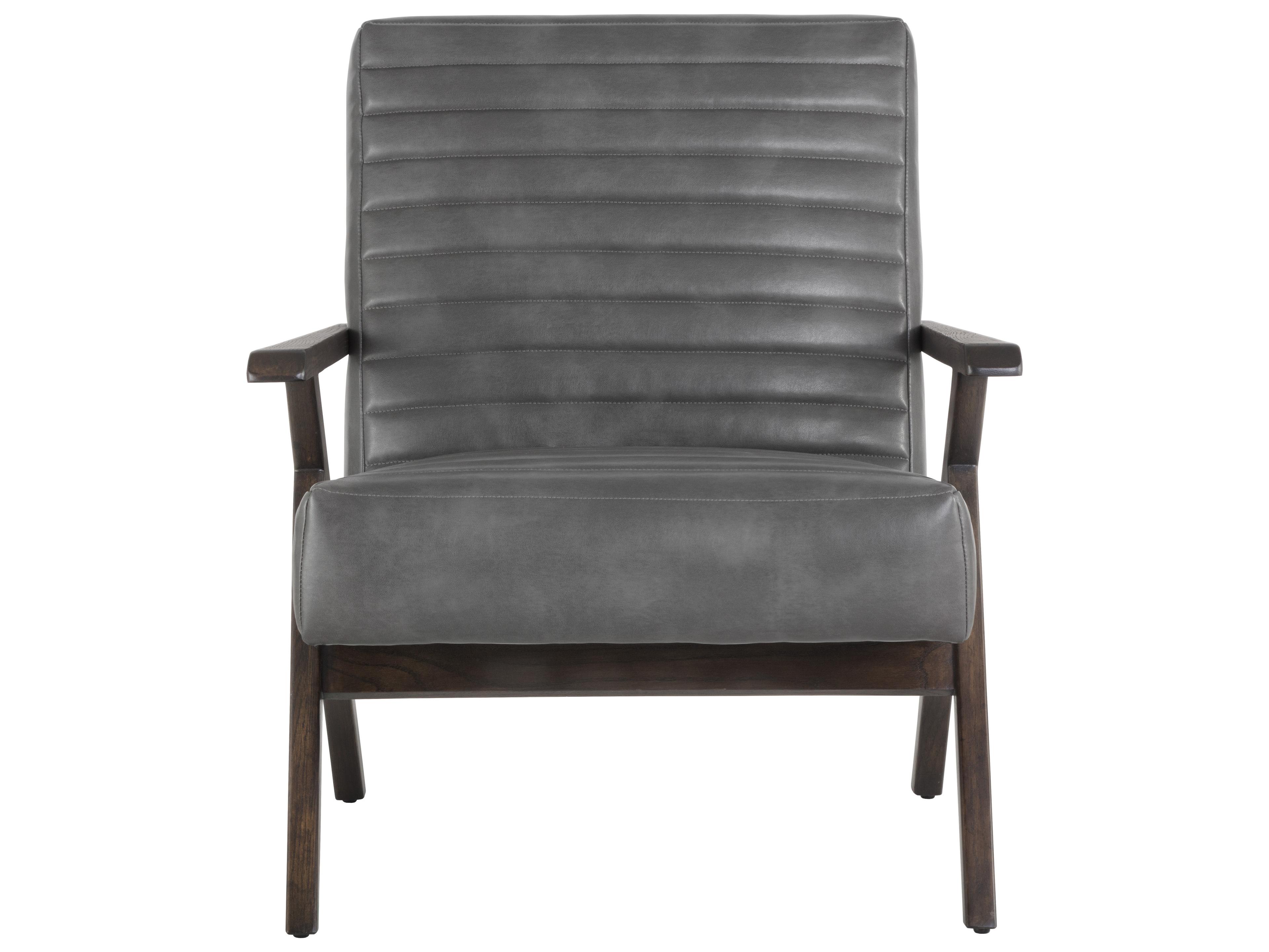 Sunpan Mixt Peyton Gray Leather Accent Chair