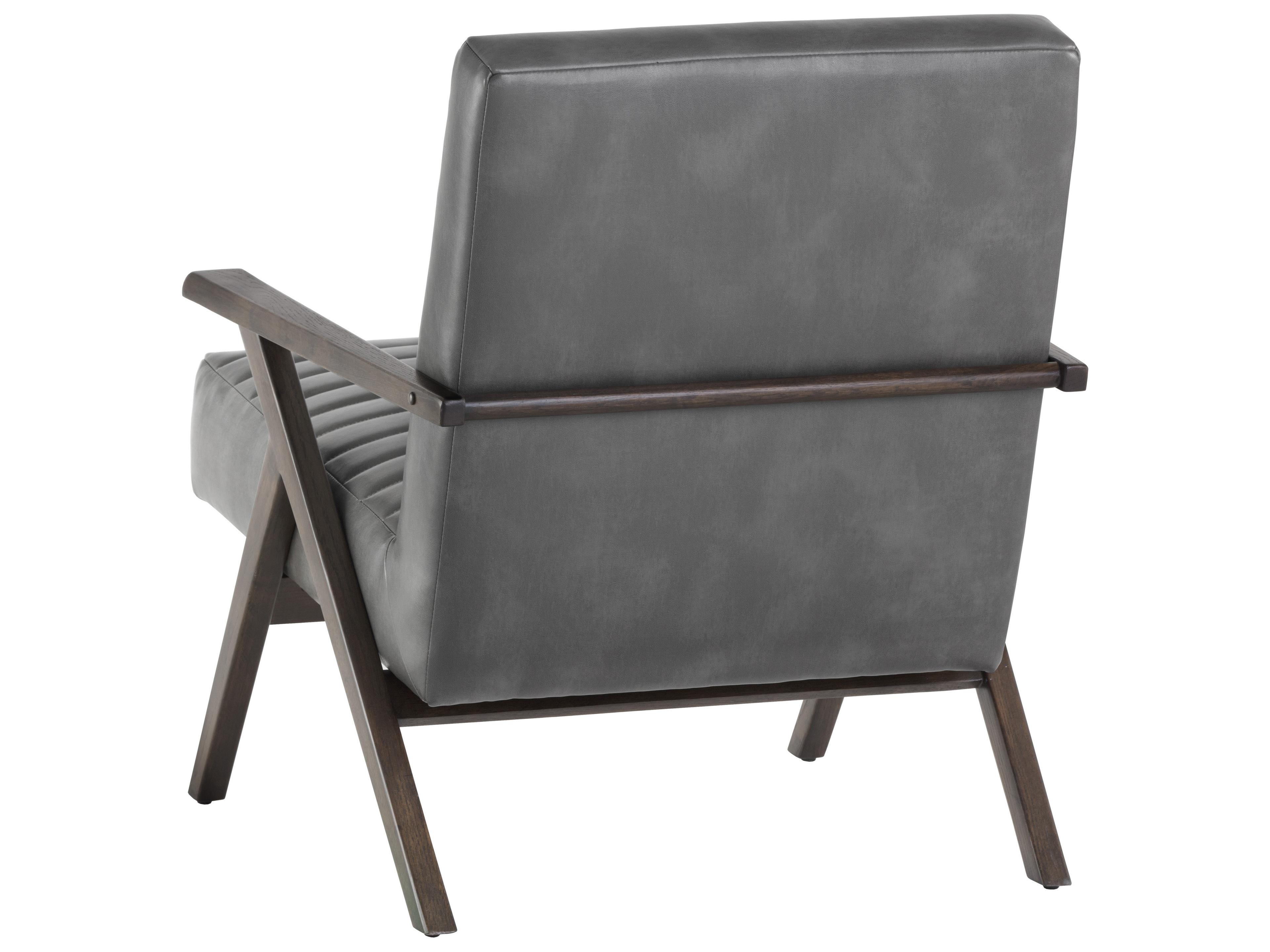 Sunpan Mixt Peyton Gray Leather Accent Chair